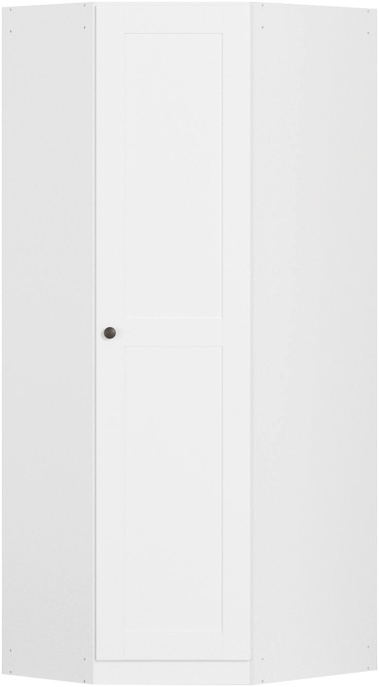 Image of GOODproduct Eckkleiderschrank "Mehrzweckschrank Aktenschrank Möbel Mietswohnung Schlafzimmer YLVA" Schenkelmass: 85x72 cm, Höhe 197 cm, skandinavischer Style mit Rahmenfront und Knopfgriff MADE IN GERMANY