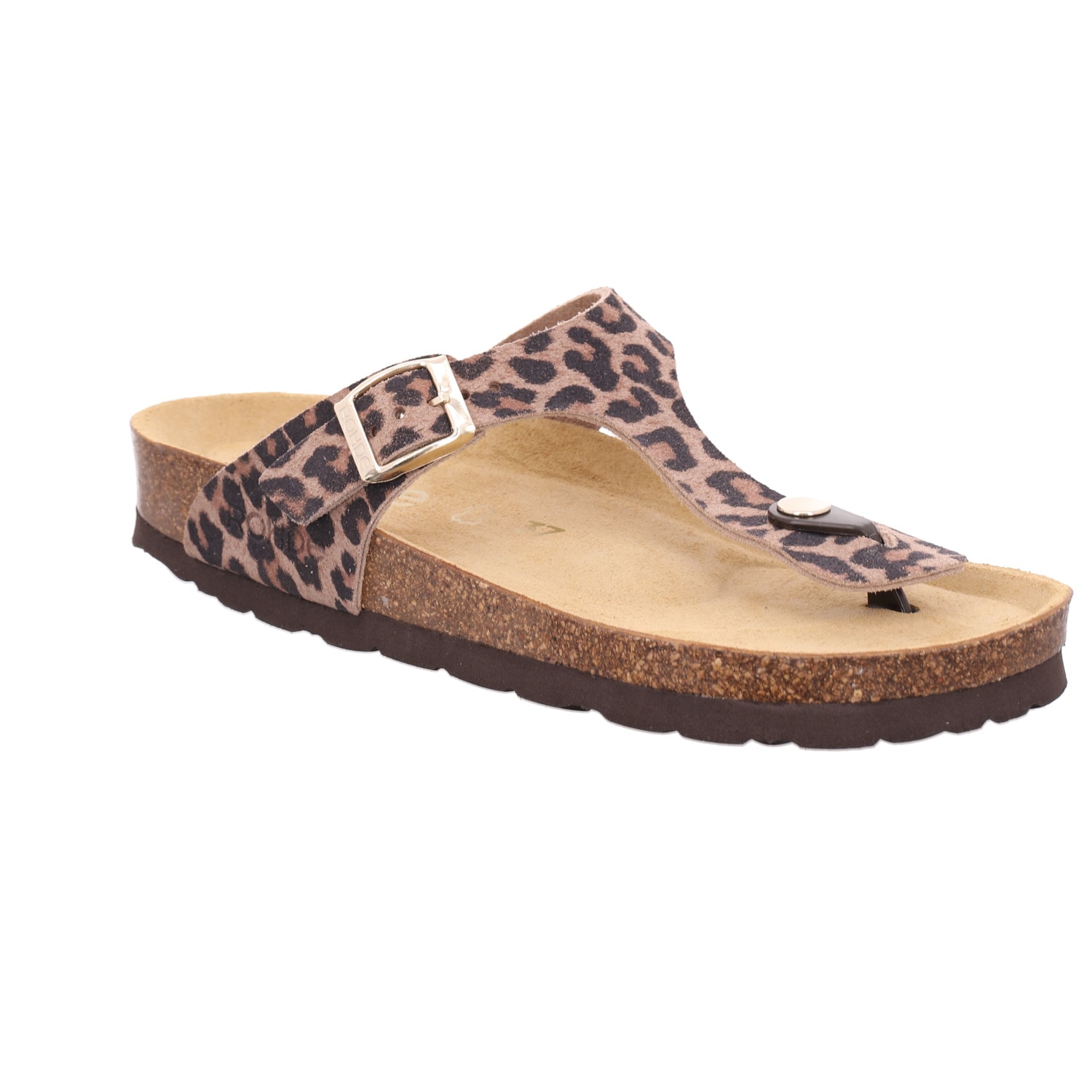 Image of Rohde Zehentrenner "ALBA" Pantolette, Sommerschuh, Strandschuh im modischen Leo-Look