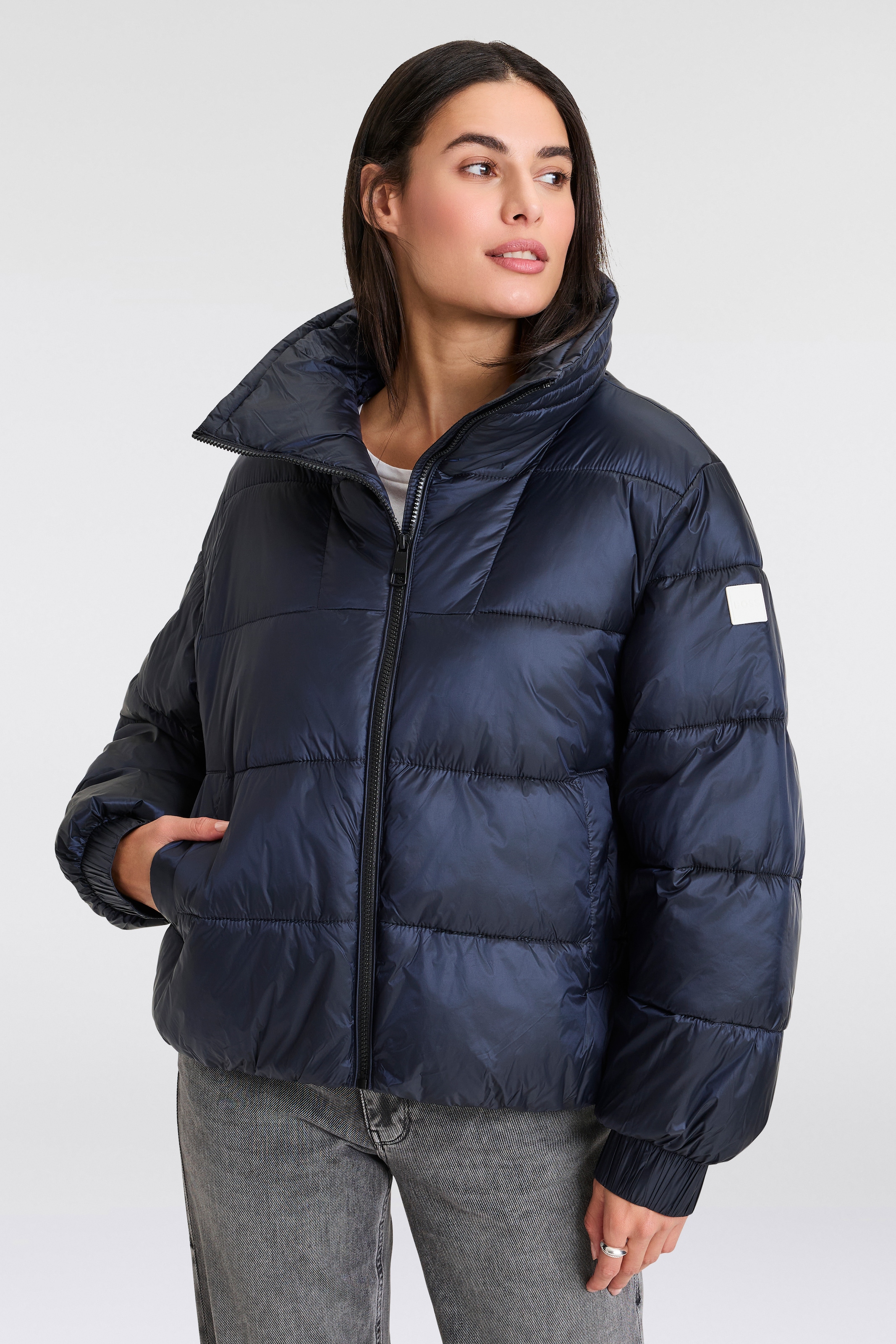 BOSS ORANGE Outdoorjacke »Padina Premium Damenmode«, mit gefüttertem Kragen