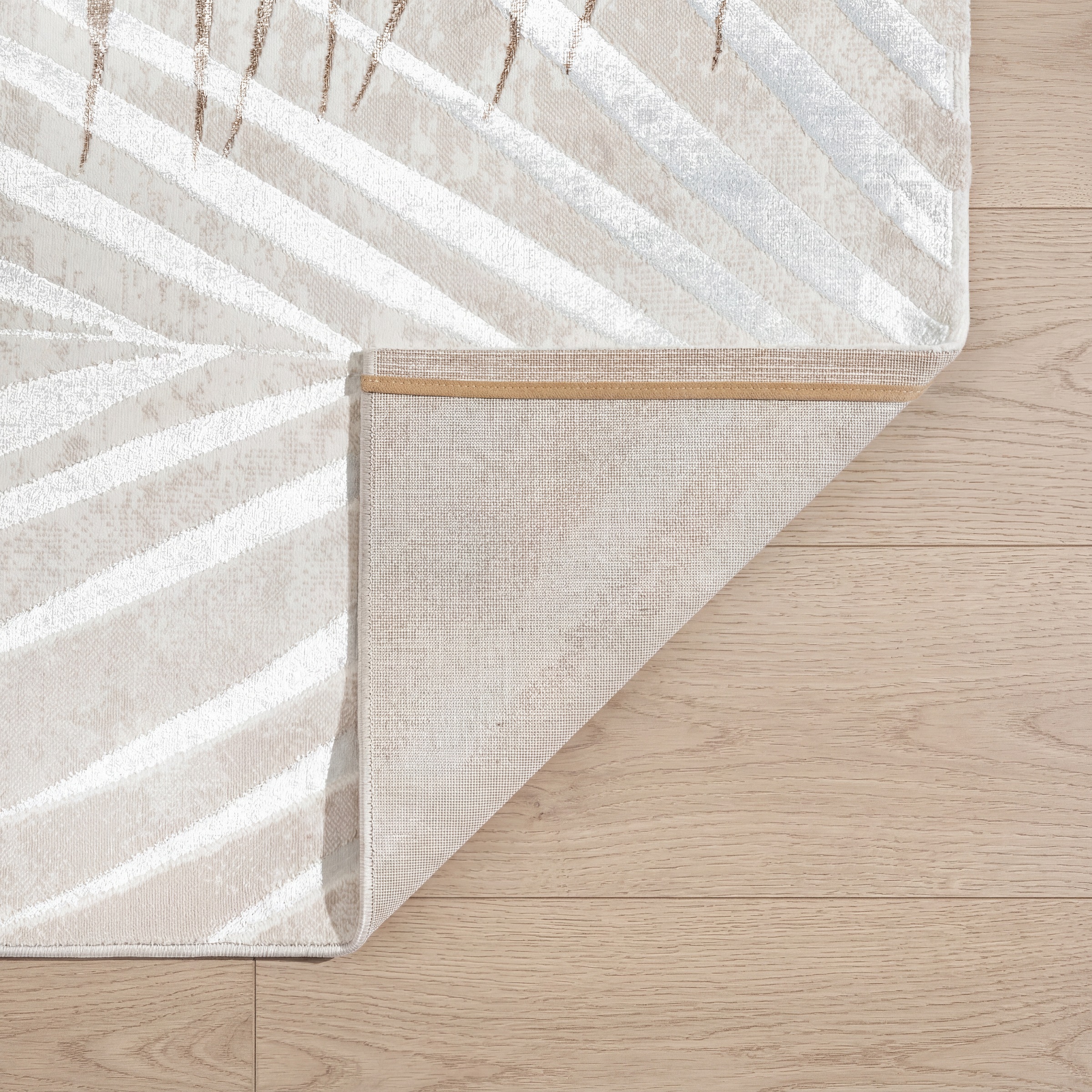 GOODproduct Teppich »Luvvi« rechteckig 8 mm Höhe Kurzflor, modernes Blätter Design, Hoch-Tief-Struktur, Wohnzimmer