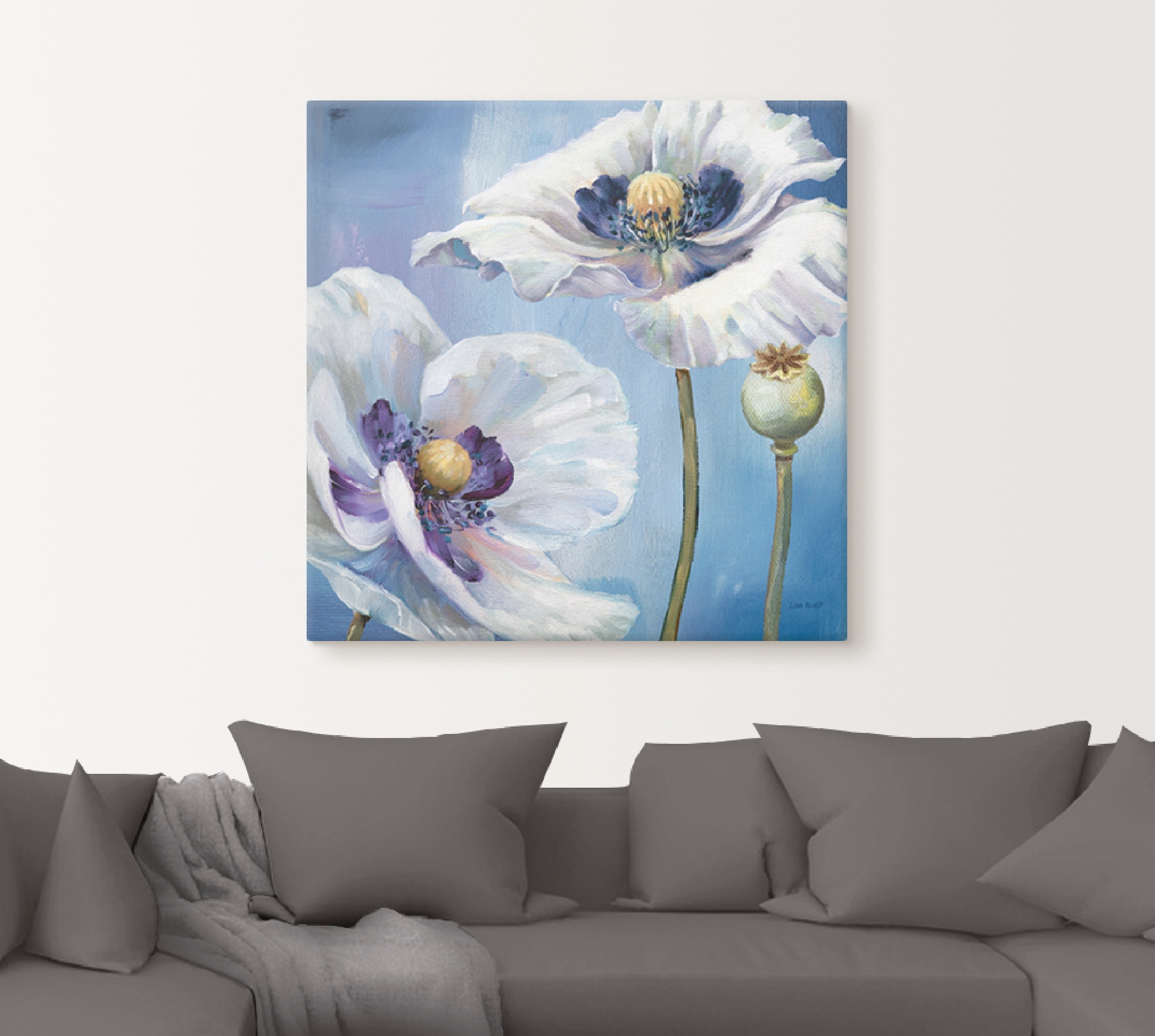 Artland Wandbild »Blauer Tanz II«, Blumen, (1 St.), als Leinwandbild, Poster in verschied. Grössen