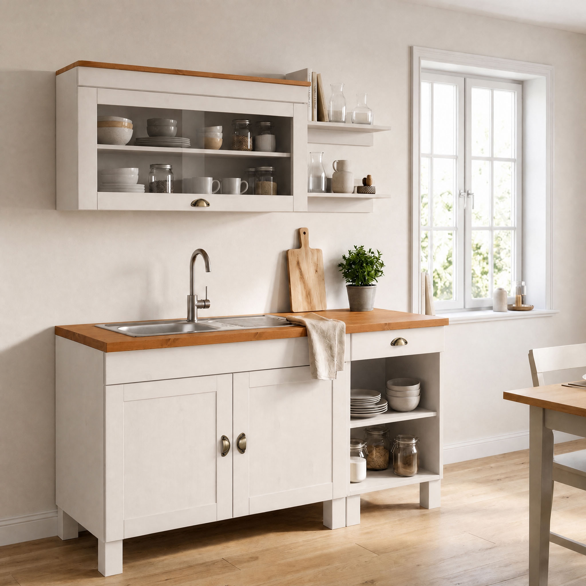 Home affaire Kitchenette »Oslo« largeur 150 cm, plan de travail épaisseur 35 mm, sans appareils électriques