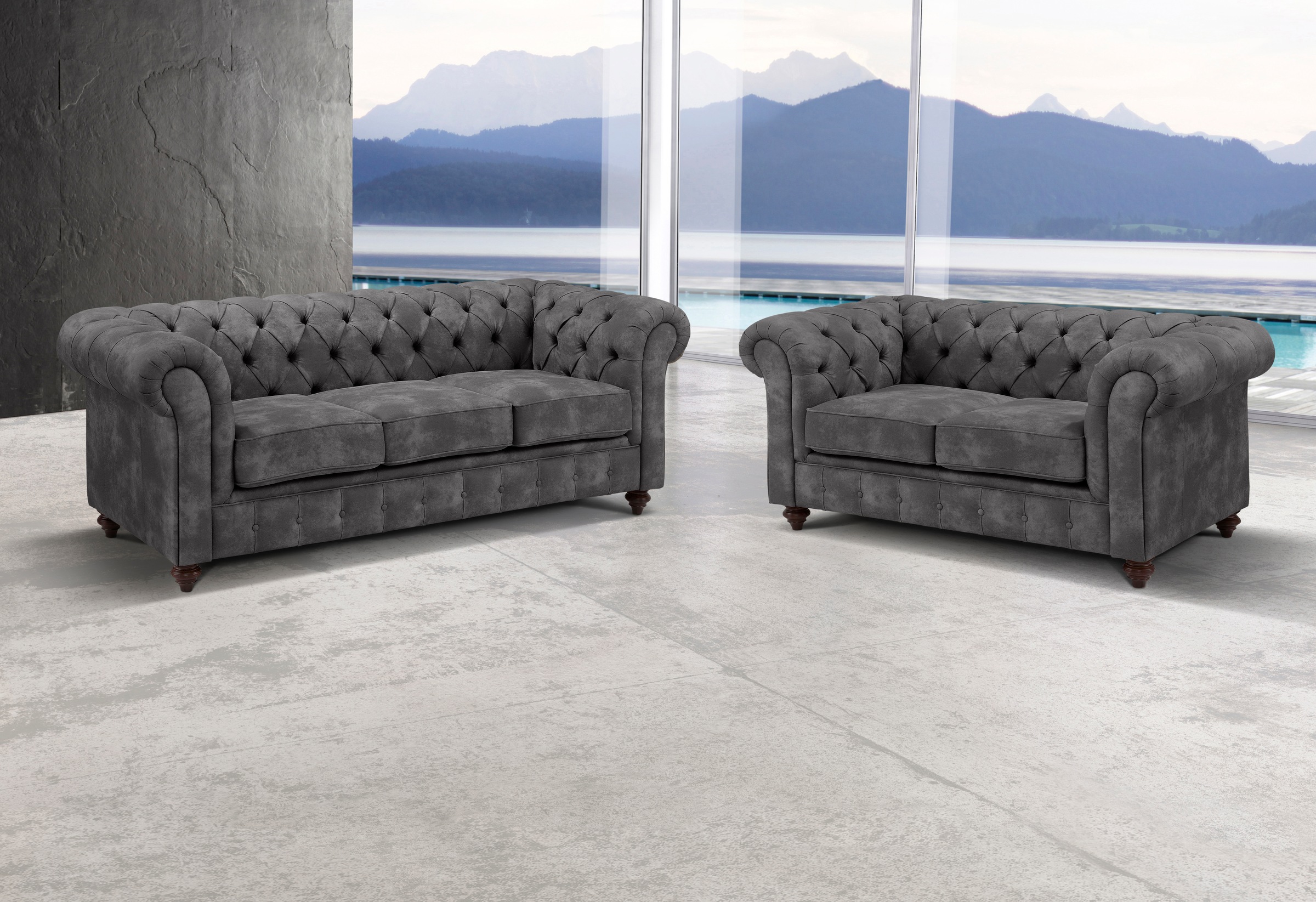 Image of Premium collection by Home affaire Sitzgruppe »Chesterfield«, (2 tlg.), Bestehend aus 2- und 3-Sitzer bei Ackermann Versand Schweiz