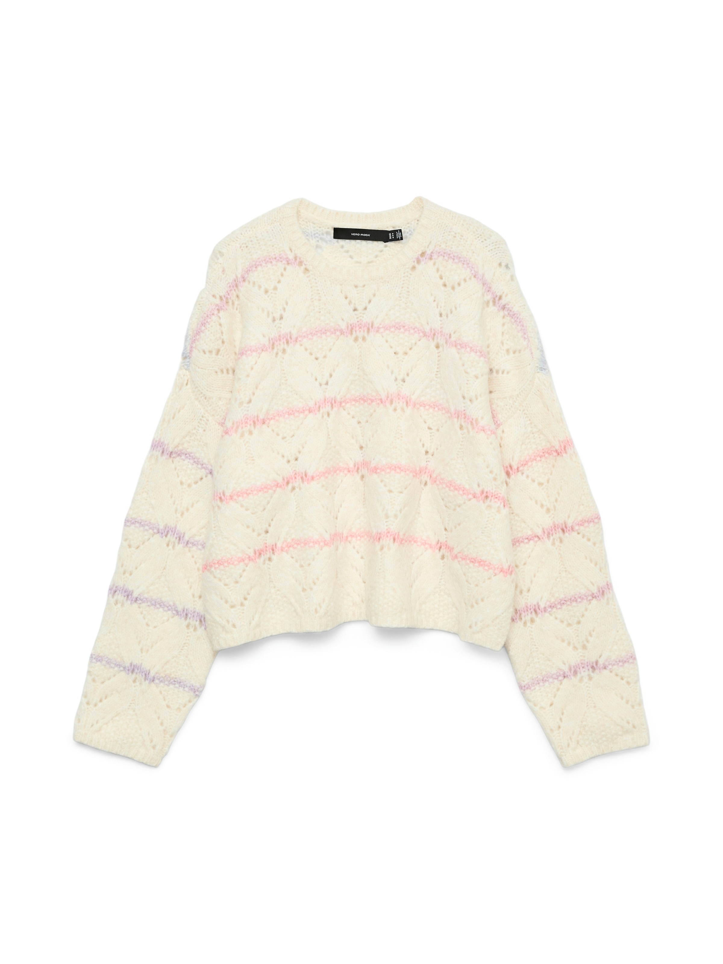 Vero Moda Pull en tricot »VMNEW HATTY LS O-N STITCH PULLOVER BOO« mit zarten Streifen