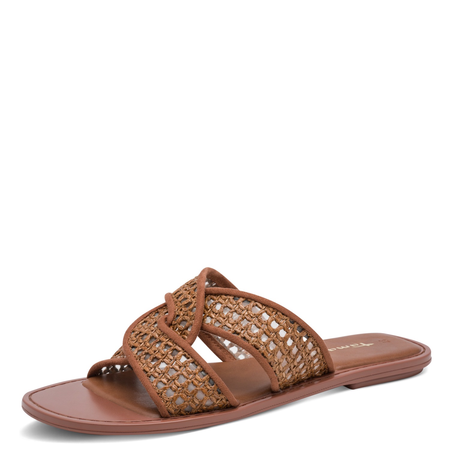 Image of Tamaris Pantolette Sommerschuh, Schlüpfschuh, Flat mit Baststickerei