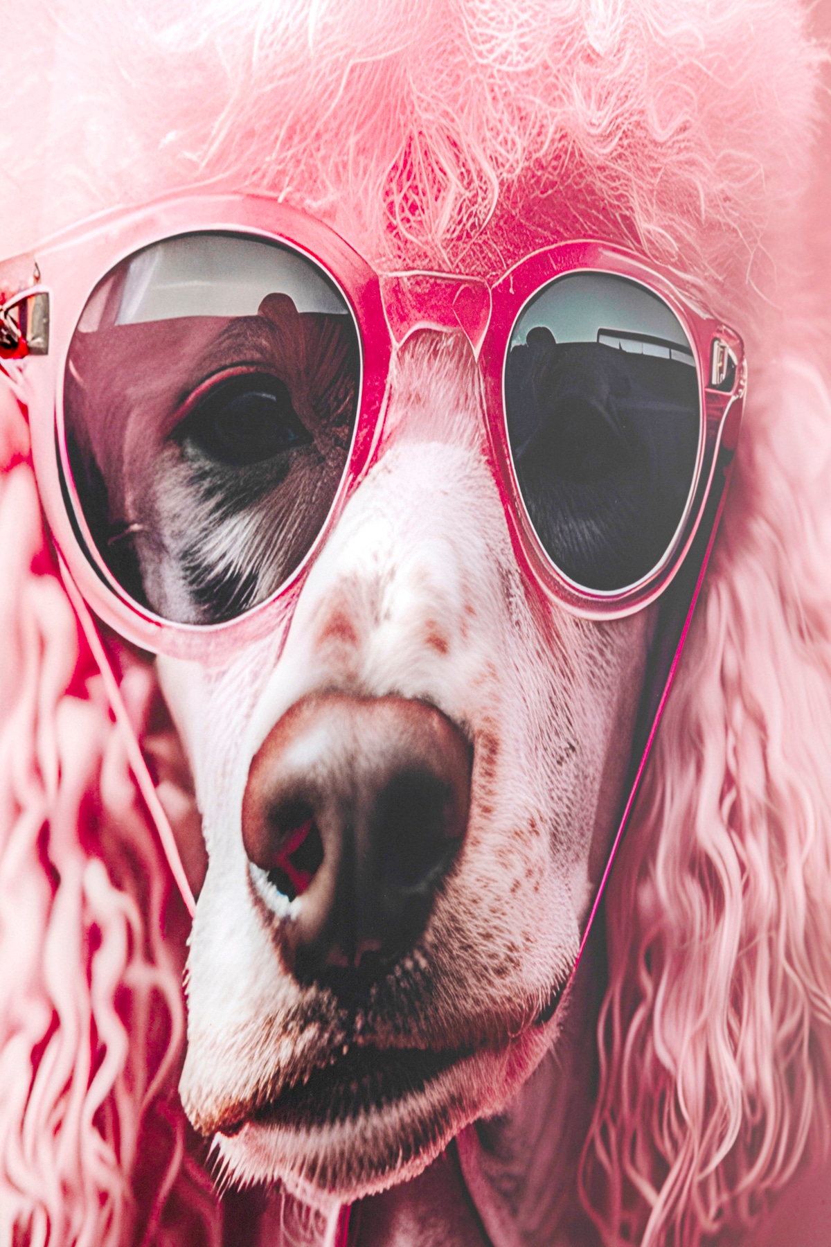 Kare Design Glasbild »Pink Poodle 50x40cm« 1, 