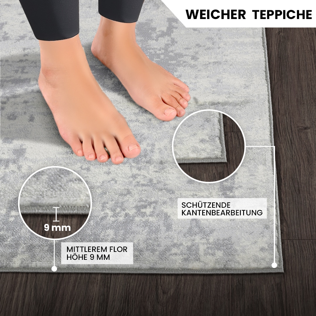 Livabliss Tapis »DALI« Rectangulaire 11 mm Höhe Moderner Designerteppich in Marmor Optik, Kurzflor Wohnzimmerteppich