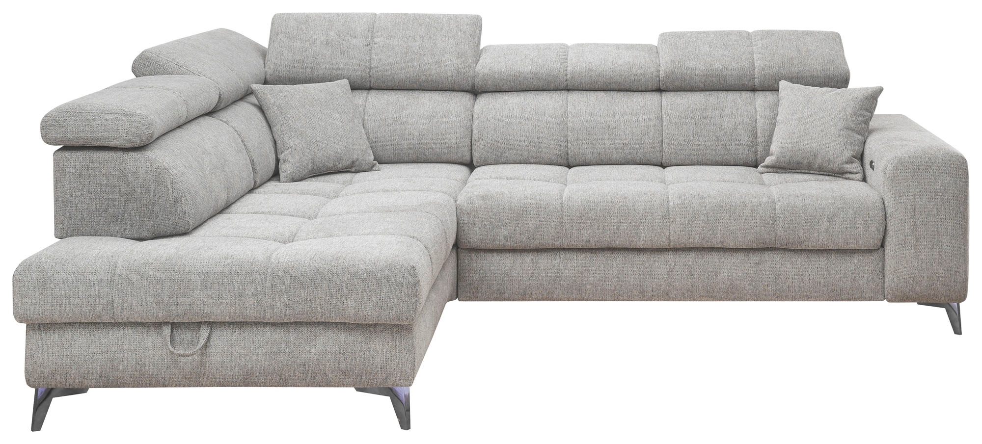 Image of ED EXCITING DESIGN Ecksofa "Sydney L-Form" motorischer Sitztiefenverstellung, USB-Port & 2 Zierkissen