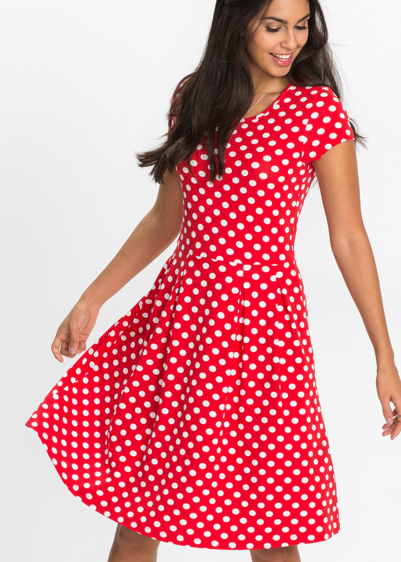 bonprix Robe en jersey »Jerseykleid aus Viskose-Mix« 1 tlg. für sommerliche Tage, aus Viskose-Mix, ausgestellte Passform