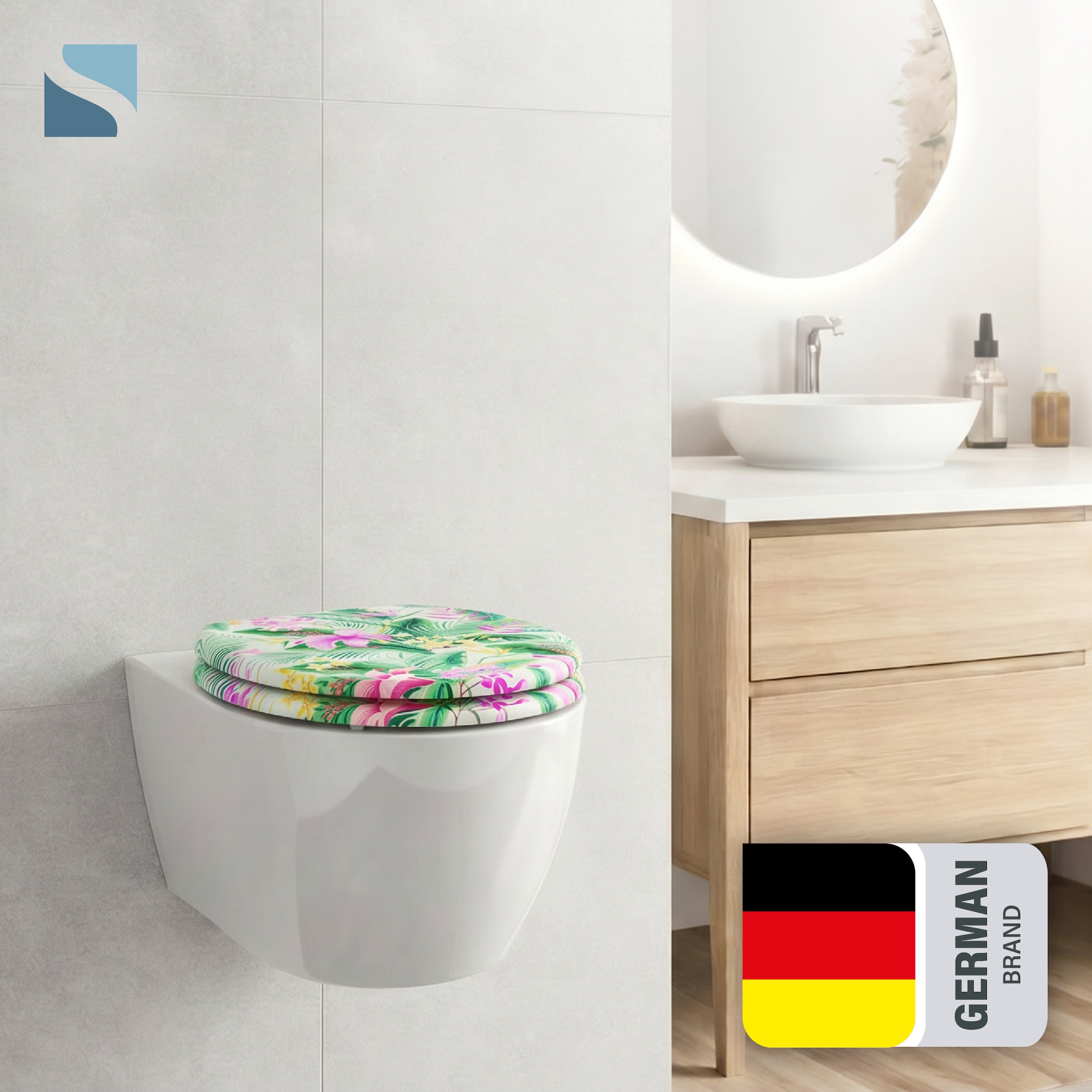Schütte WC-Sitz »TROPICAL« Toilettendeckel, Absenkautomatik, stabiles MDF, O-Form, Motiv, 175kg