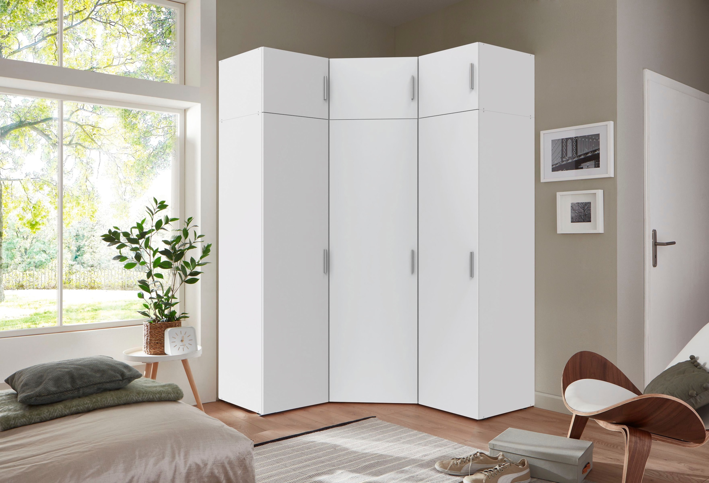 Wimex Schranksystem »Münster«, (Spar-Set, 6tlg: Eckschrank+ 2 Schränke 50cm breit+ 3 Aufsatzmodule), Mehrzweckschrank