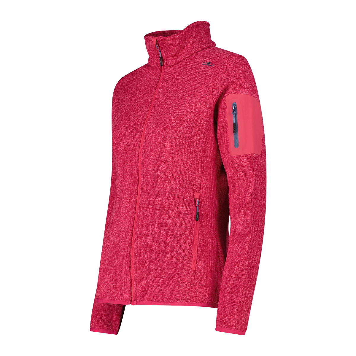 CMP Veste en laine polaire »KNITTED MELANGE FLEECE WOMAN JACKET« Wärmeisolierend & Schnell trocknend & Atmungsaktiv, Übergangsjacke