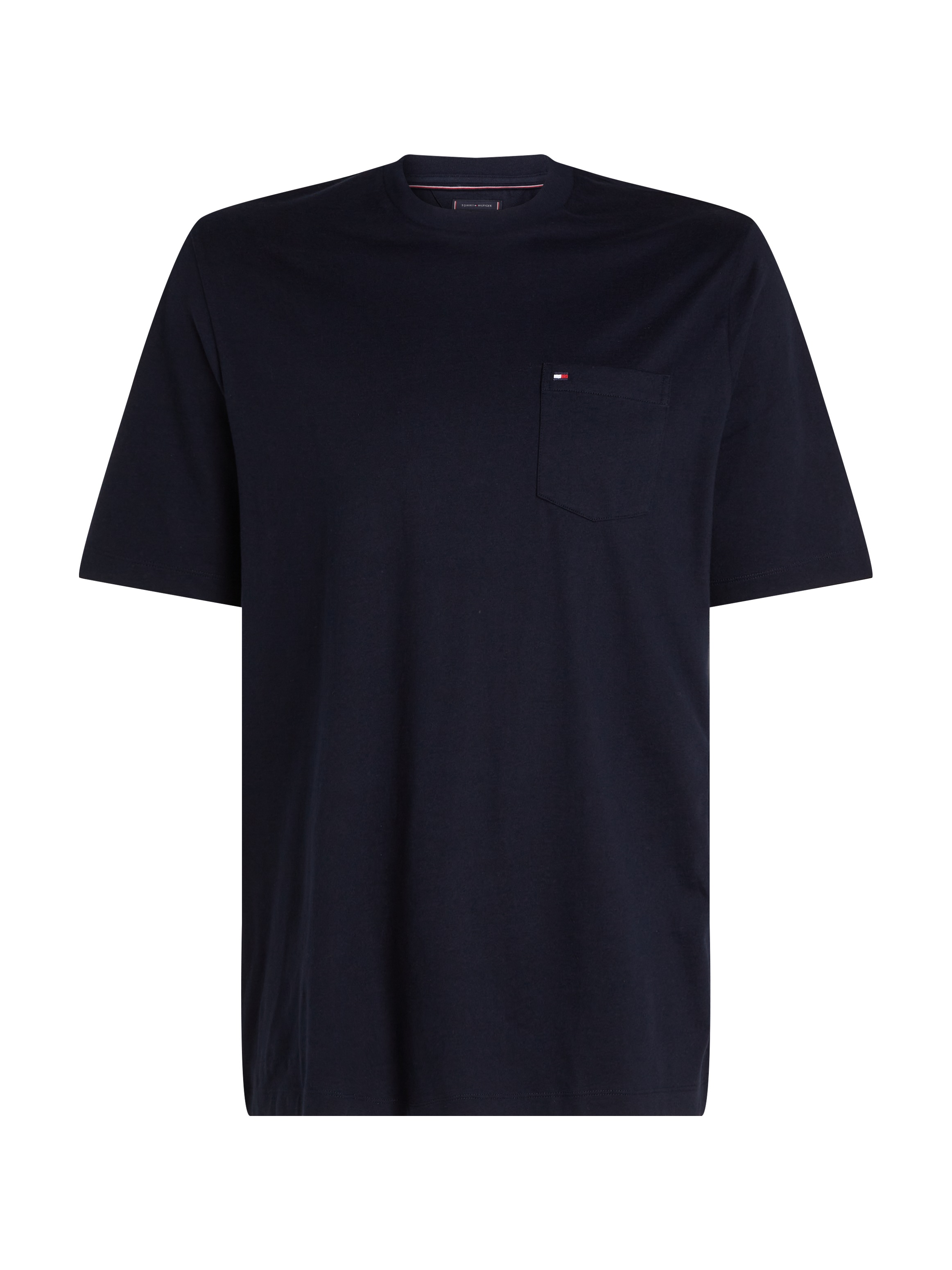 Tommy Hilfiger Big & Tall Rundhalsshirt »BT-ESSENTIAL SOLID POCKET TEE-B«, in Grosse Grössen, Logostickerei