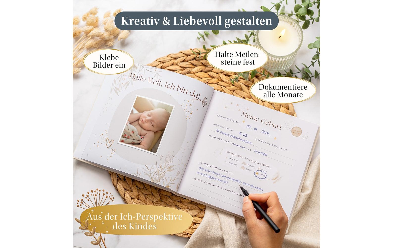   Fotoalbum »Eulentaler Scandi Gold Leinen, 92 Seiten«