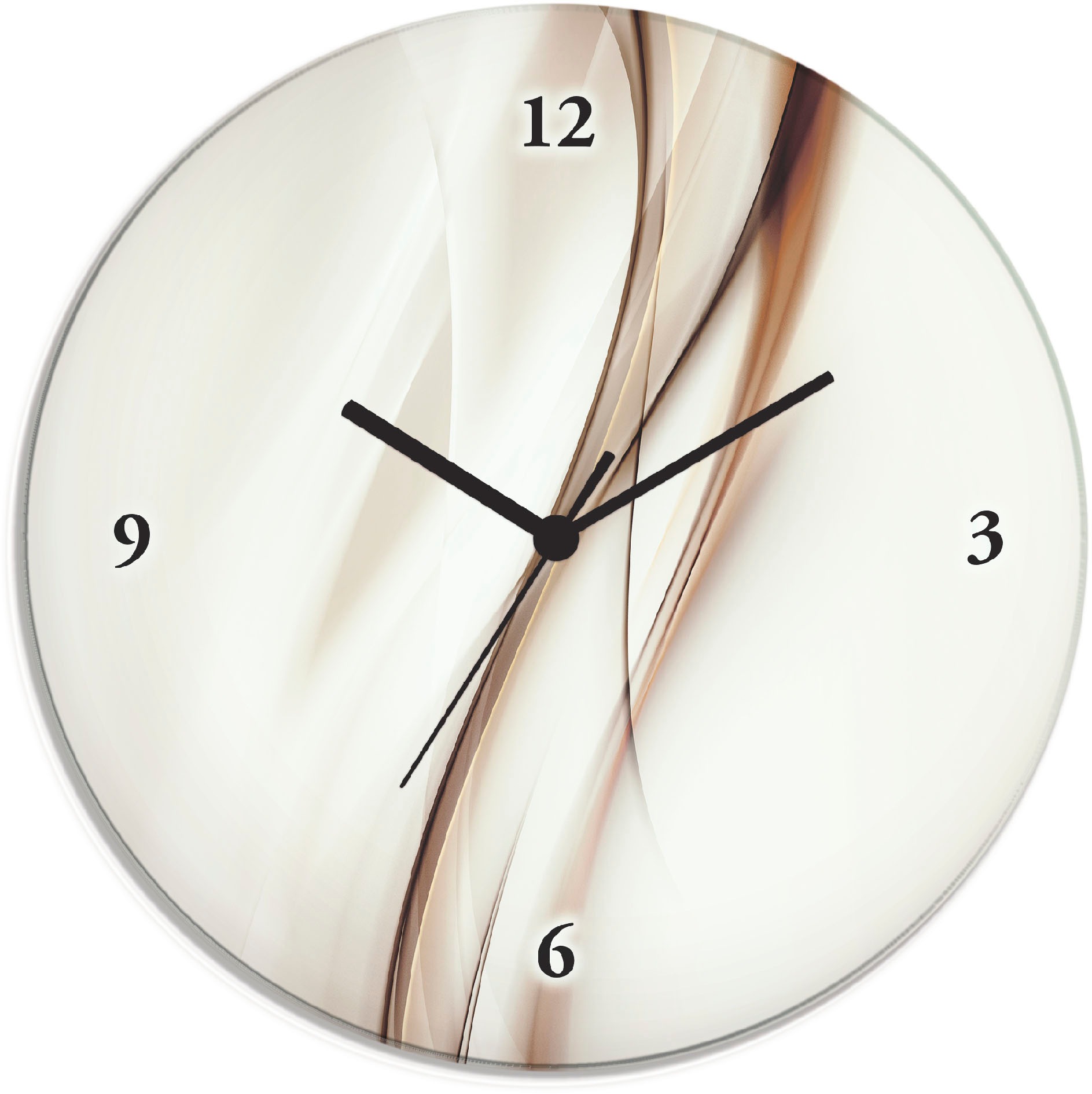 Image of Artland Wanduhr »Braun Abstrakt«, lautlos, ohne Tickgeräusche, nicht tickend, geräuschlos - wählbar: Funkuhr o. Quarzuhr, moderne Uhr für Wohnzimmer, Küche etc. - Stil: modern bei Ackermann Versand Schweiz