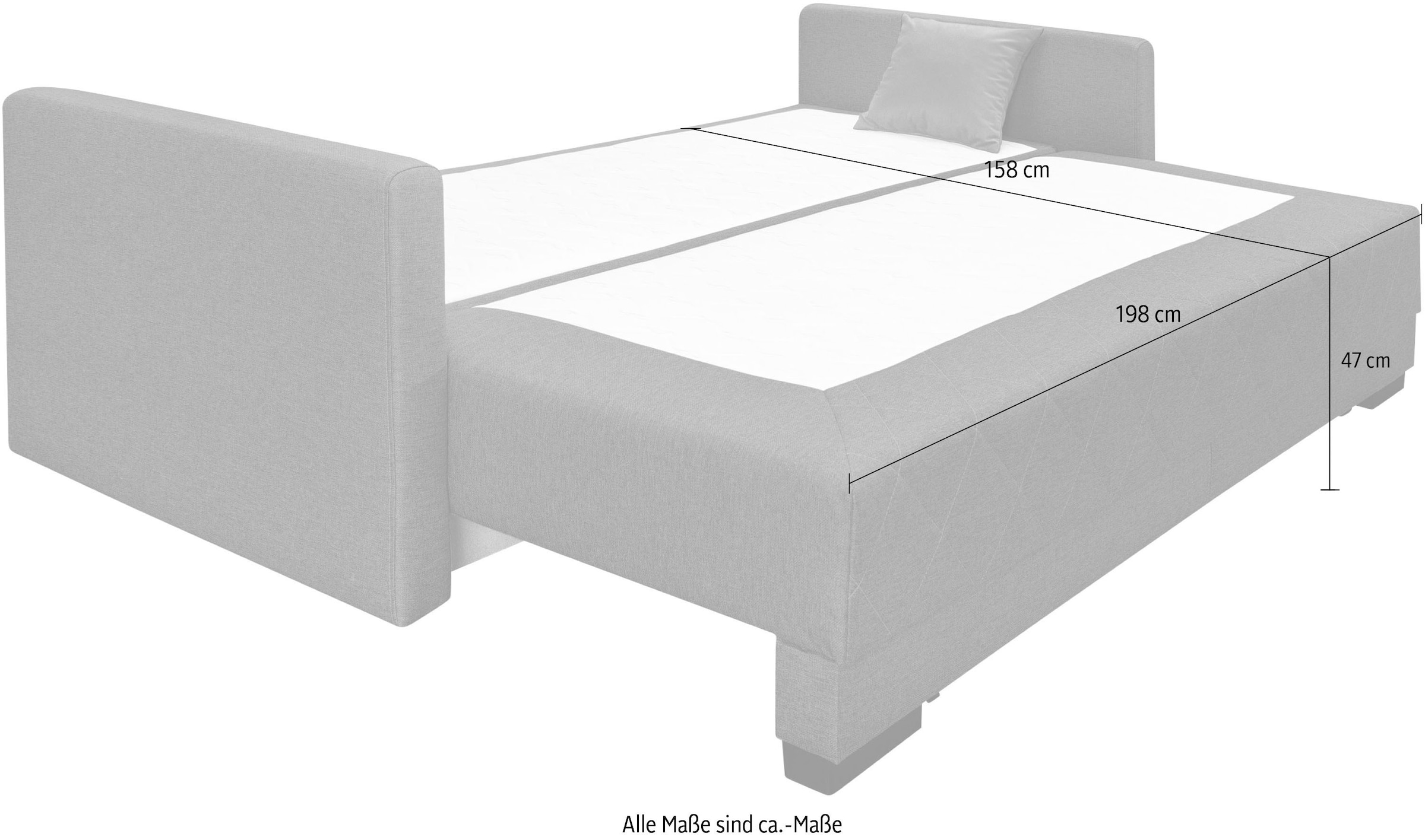 INOSIGN Schlafsofa »Potsdam«, mit Boxspringaufbau, Bettfunktion & Bettkasten, Dauerschlafsofa