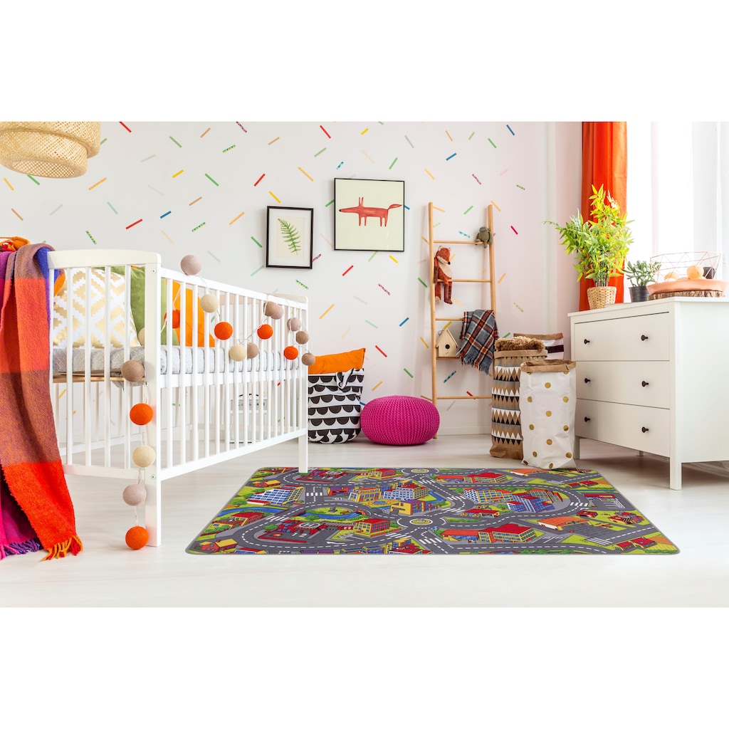 Andiamo Kinderteppich »Strasse«, rechteckig, Strassen-Spiel-Teppich, Strassenbreite: 8,5 cm, Kinderzimmer