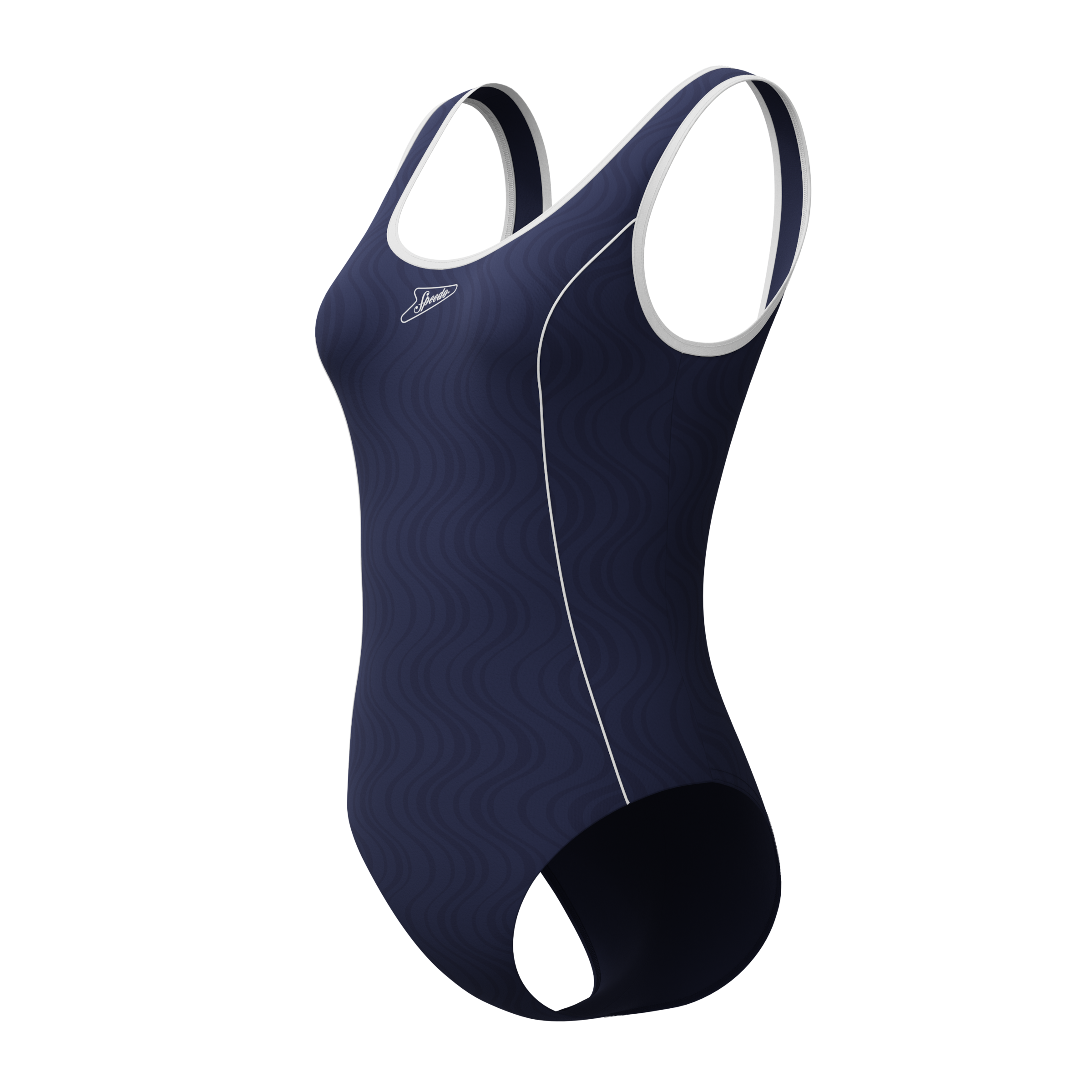 Speedo Maillot de bain »TEXTURE BOUND SCOOP 1PC NVY/WHT«