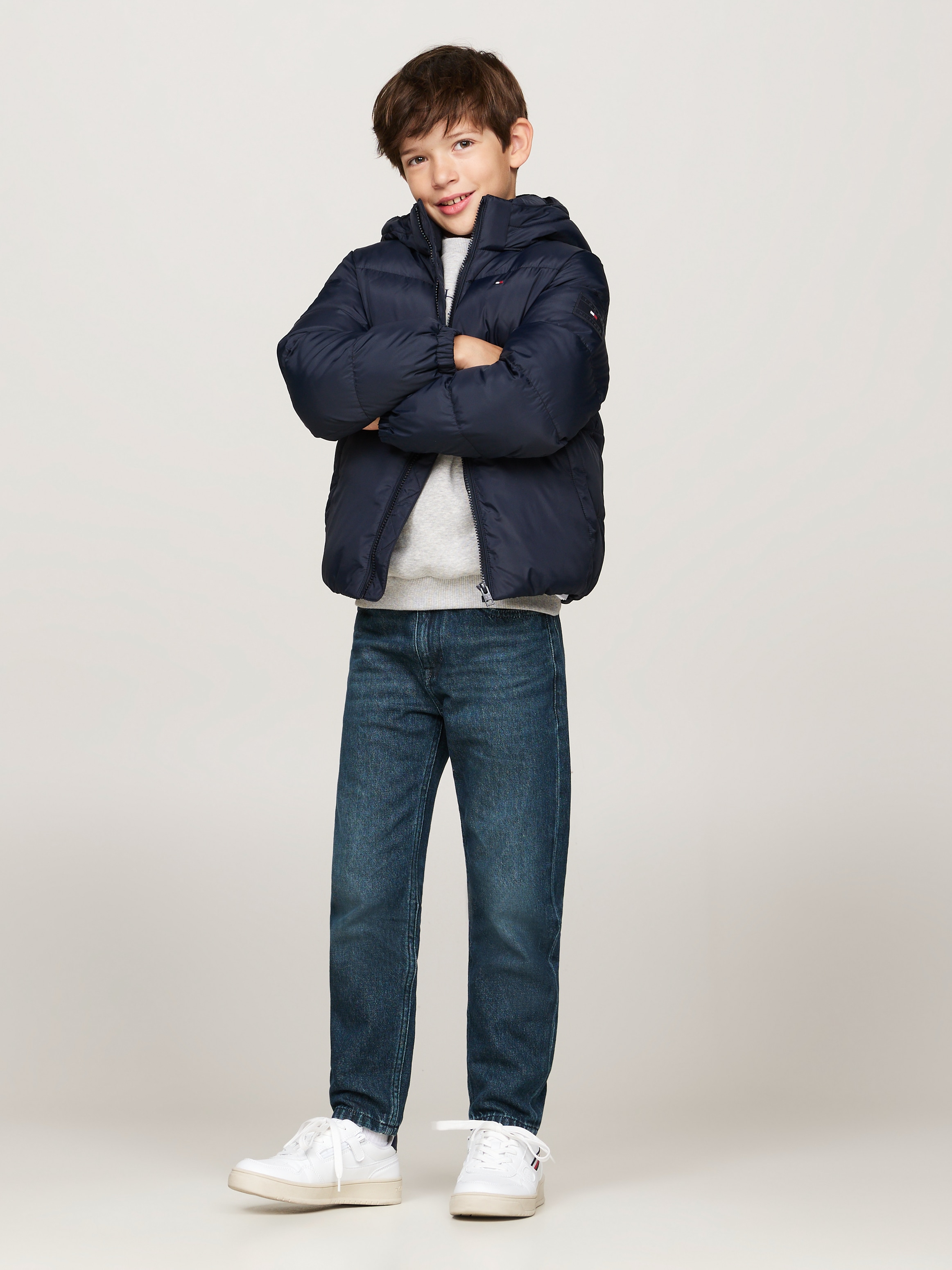 Tommy Hilfiger Steppjacke »ESSENTIAL JACKET«, mit Kapuze, mit Logo-Patch