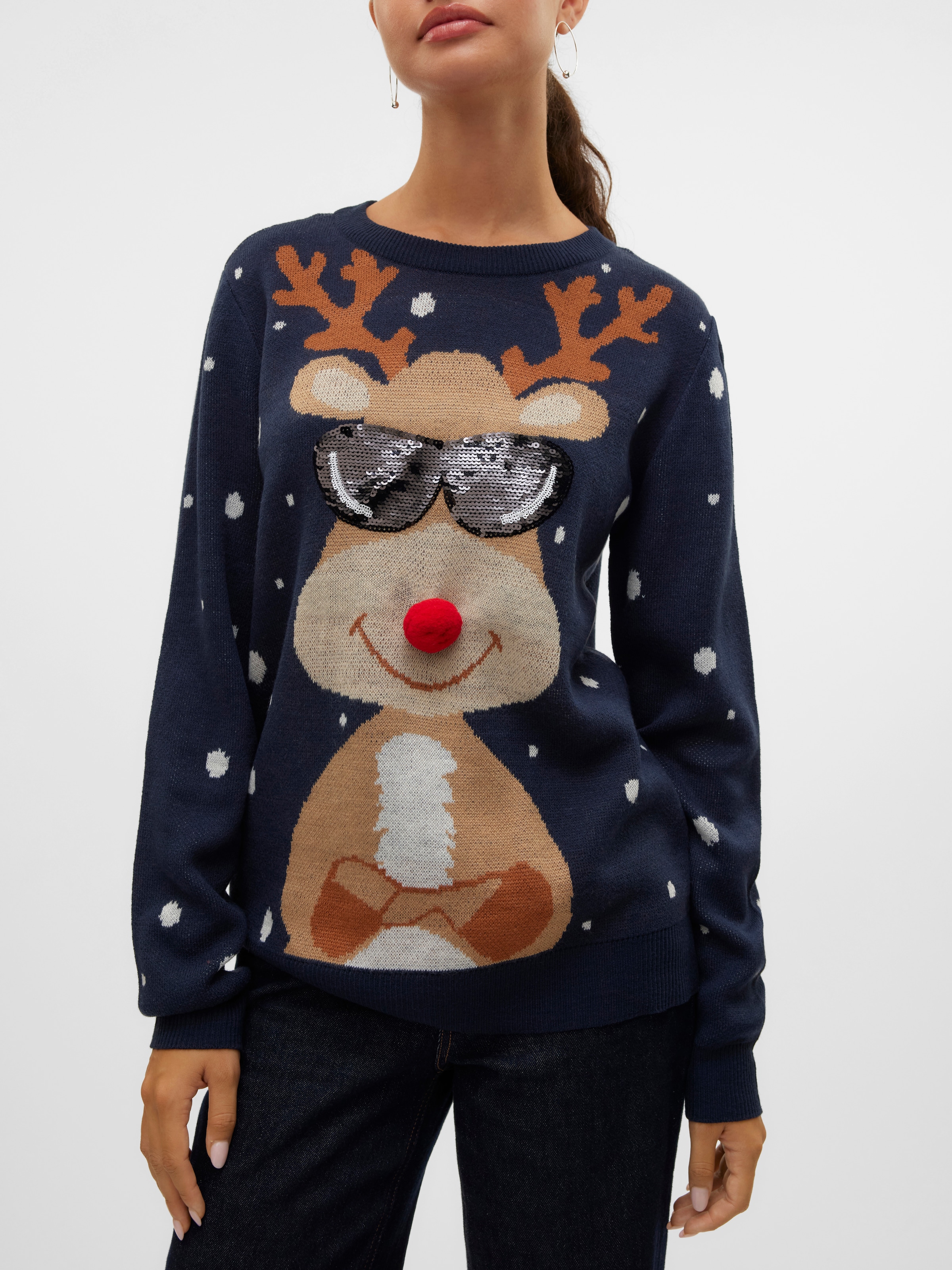 Vero Moda Weihnachtspullover »VMNEWTINSEL LS O-NECK BLOUSE XMAS«