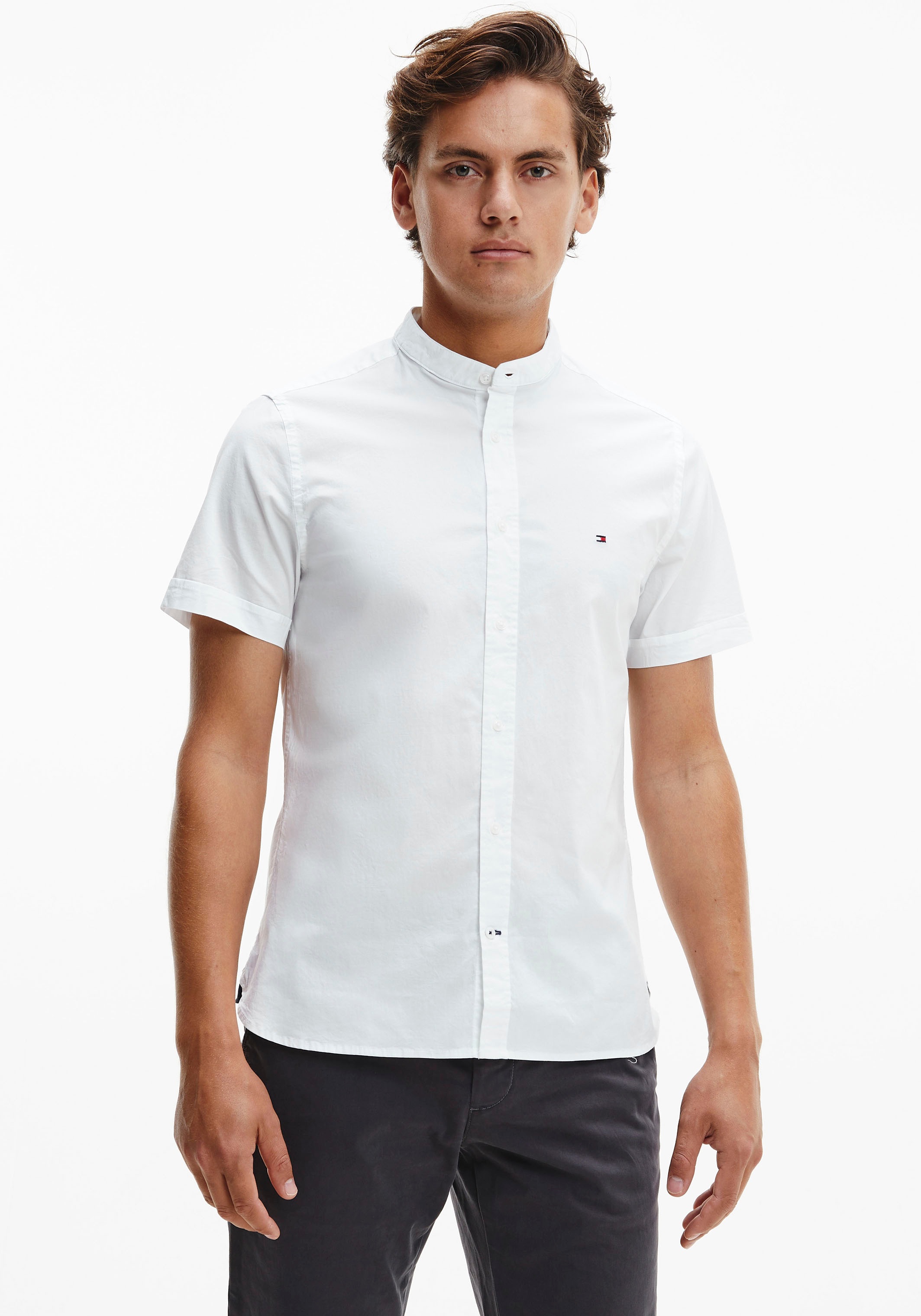 Image of Tommy Hilfiger Kurzarmhemd »SLIM STRETCH MANDARIN SHIRT« bei Ackermann Versand Schweiz