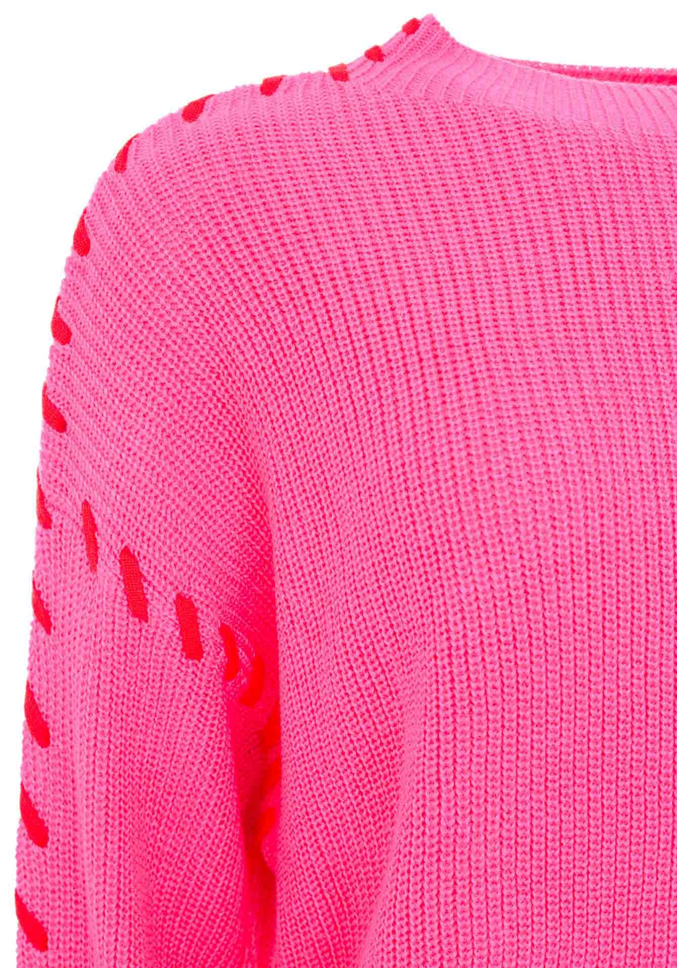 Zwillingsherz Strickpullover »"Stitching"«, mit kontrastfarbigen Nähten und Herz, mit Wollanteil