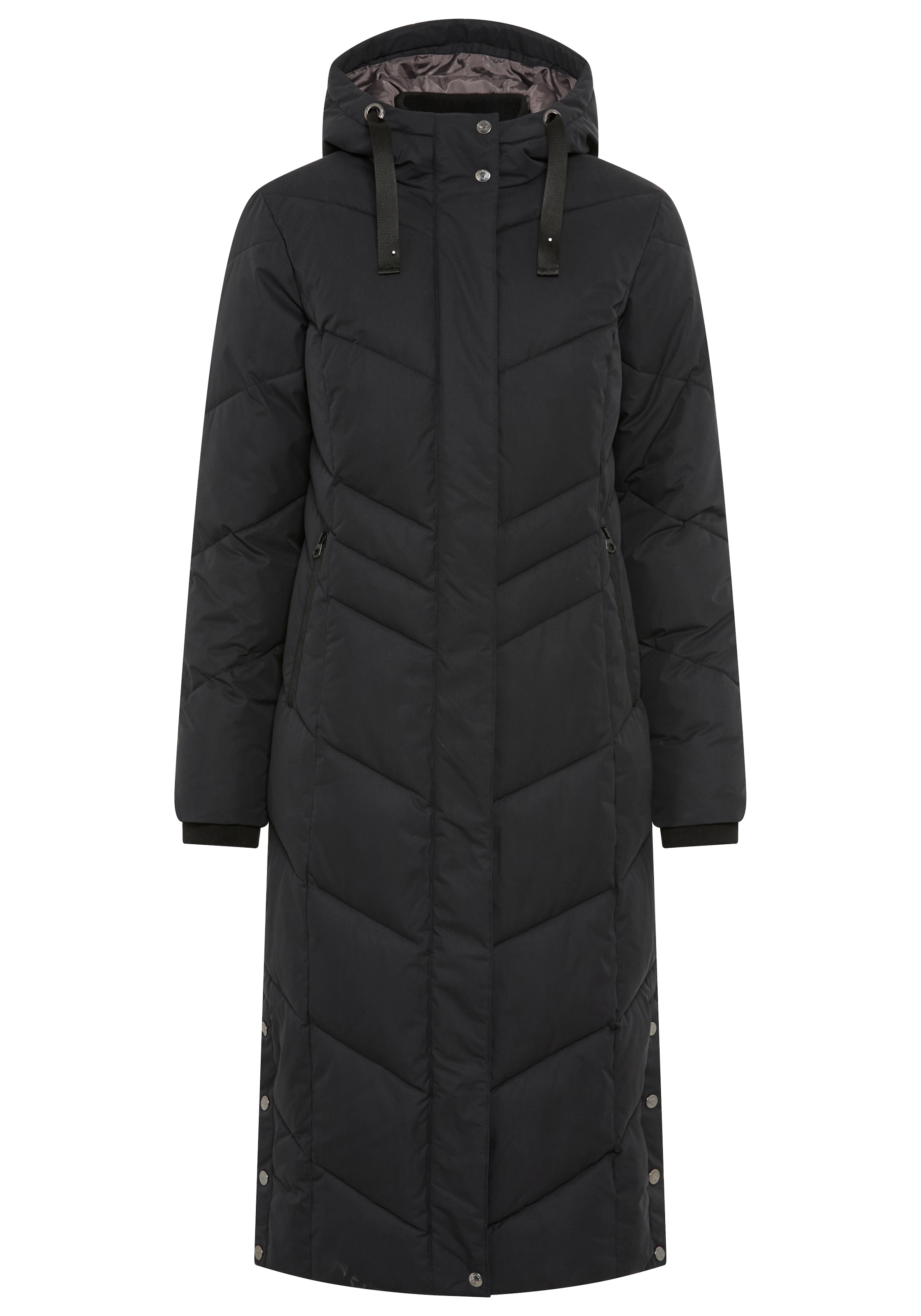 KangaROOS Steppmantel Langer Wintermantel mit seitlichen Knöpfen und Kapuze