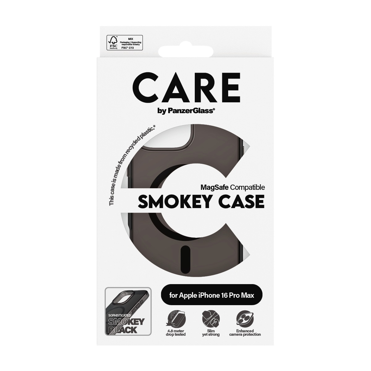 CARE by PanzerGlass Housse pour téléphone portable »Smokey Case für Apple iPhone 16 Pro Max« Backcover, Schutzhülle, Handyschutzhülle, Case, Schutzcase, stossfest