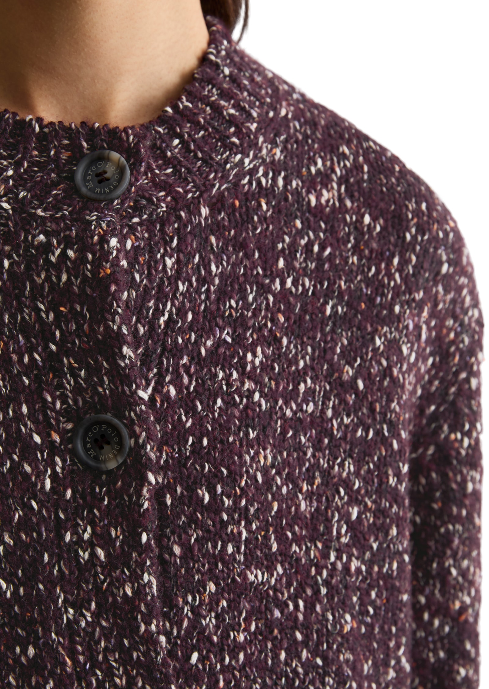 Marc O'Polo DENIM Cardigan »relaxed aus Baumwoll-Schurwolle-Mix« aus Tweed, mit Wollanteil