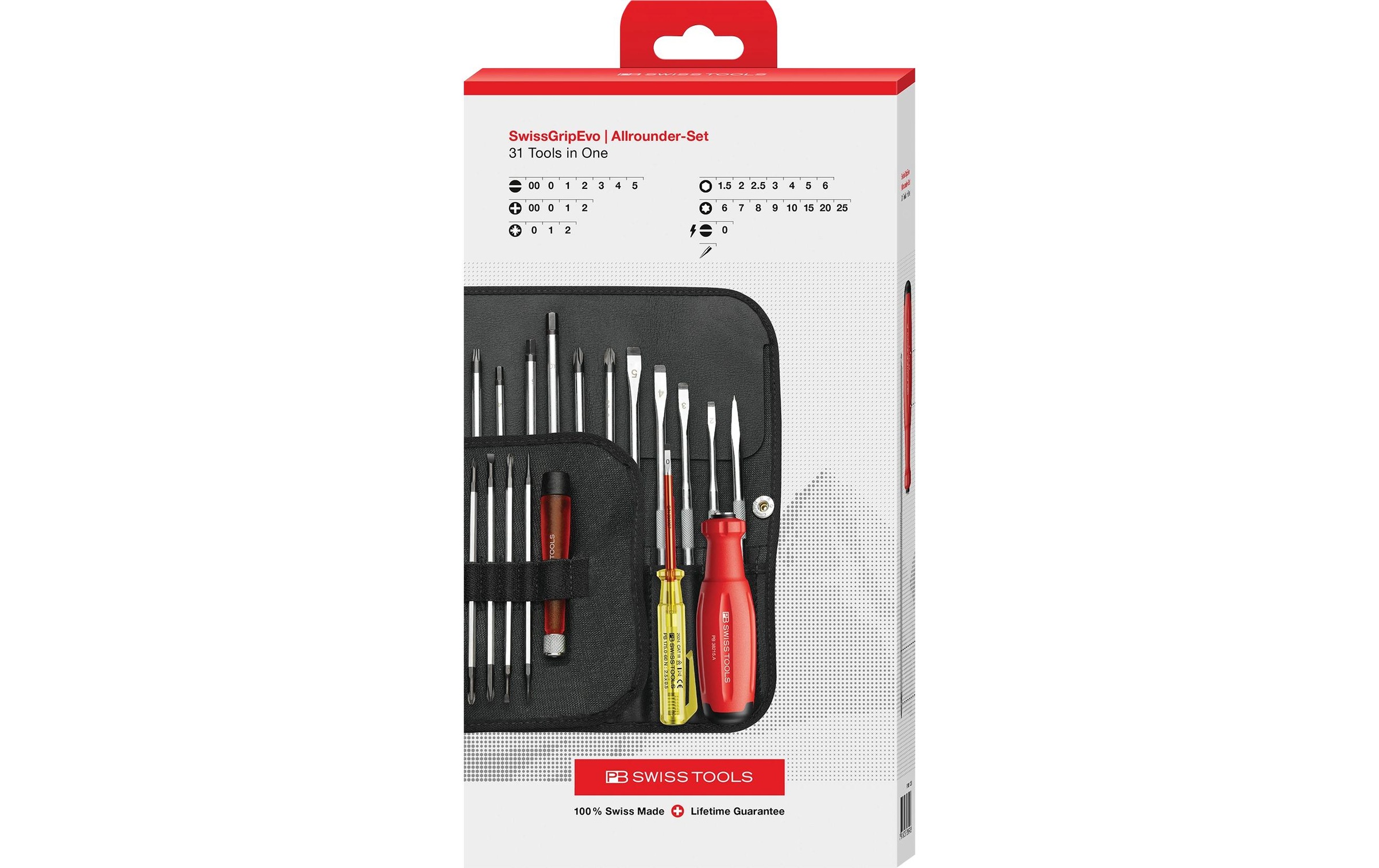 Image of PB Swisstools Werkzeugset "SwissGrip Evo Allrounder-Set Rolltasche"