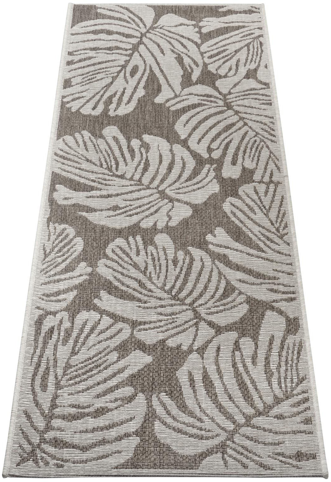 Image of NORTHRUGS Läufer »Monstera«, rechteckig, 4 mm Höhe, Flachgewebe In und Outdoor geeignet, Florales Design, gekettelt, Wohnzimmer, Balkon, Terrasse, Garten, Robust, Pflegeleicht bei Ackermann Versand Schweiz