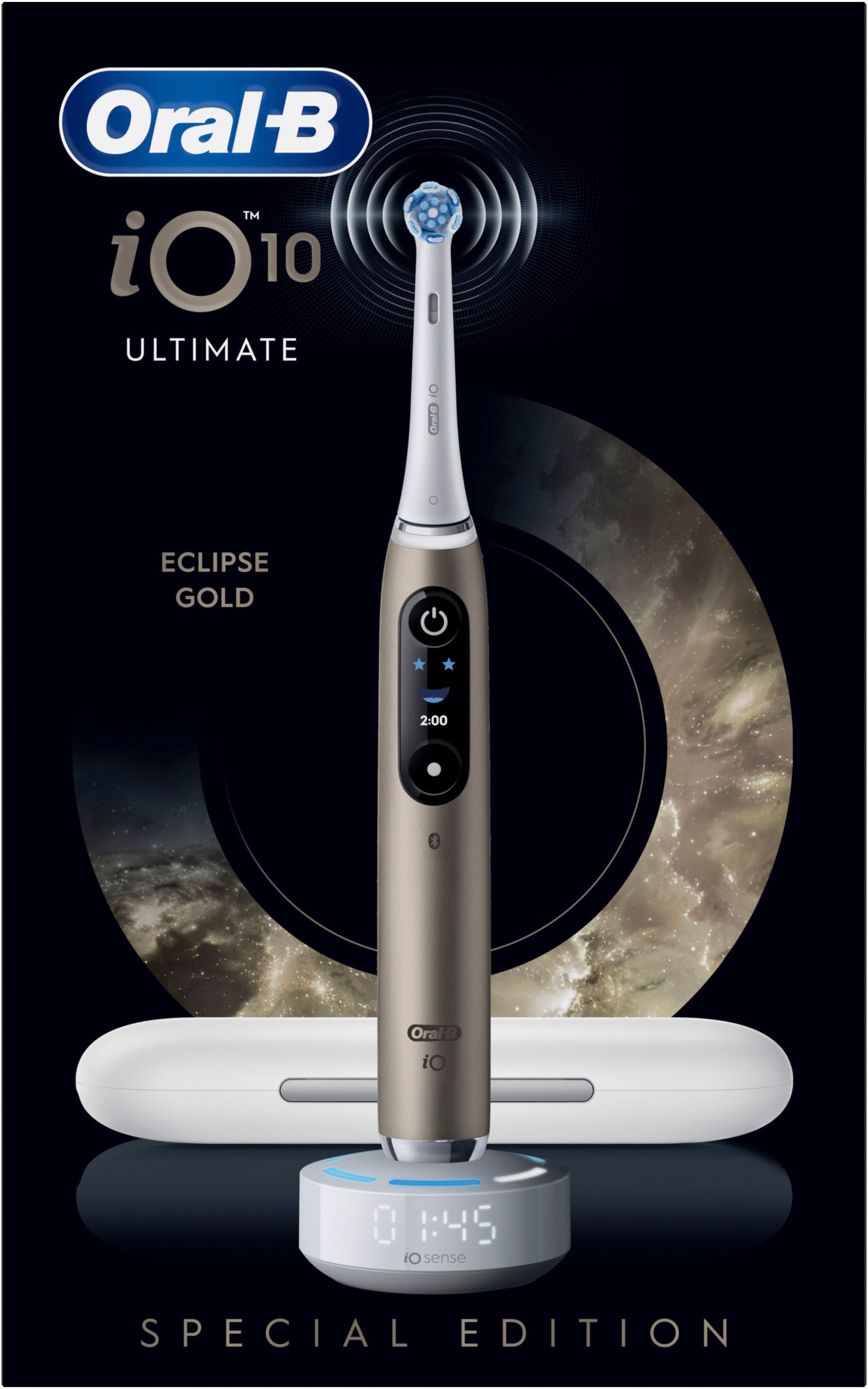 Oral-B Elektrische Zahnbürste »iO Series 10« 1 Stk. Aufsteckbürsten inkl. 1 Aufsteckbürste, iO Sense Schnellladestation, Lade-Reise-Etui