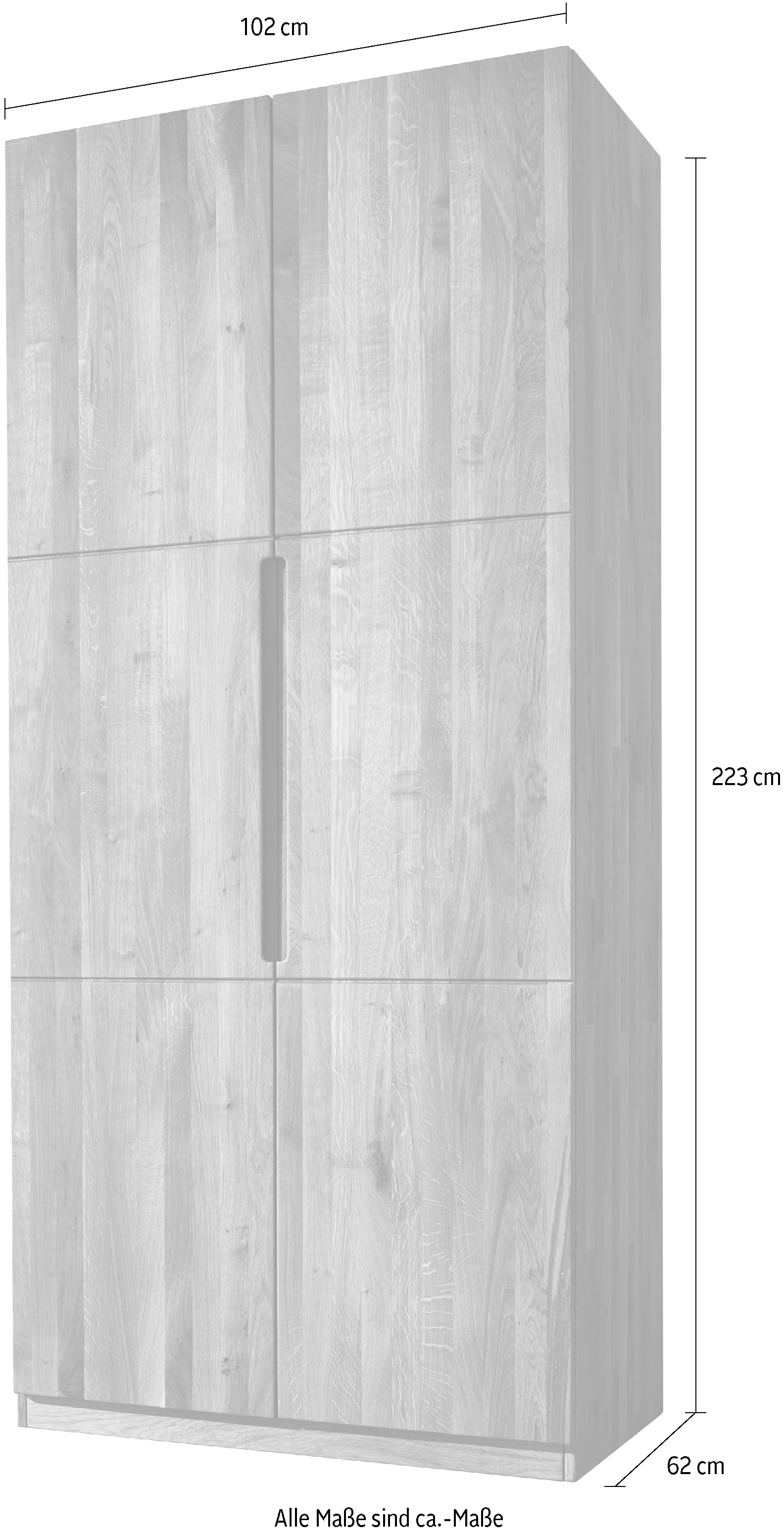 Home affaire Armoires à vêtements »Azelie, aus Wildeiche« Massivholz-Kleiderschrank, im 50 cm Raster planbar