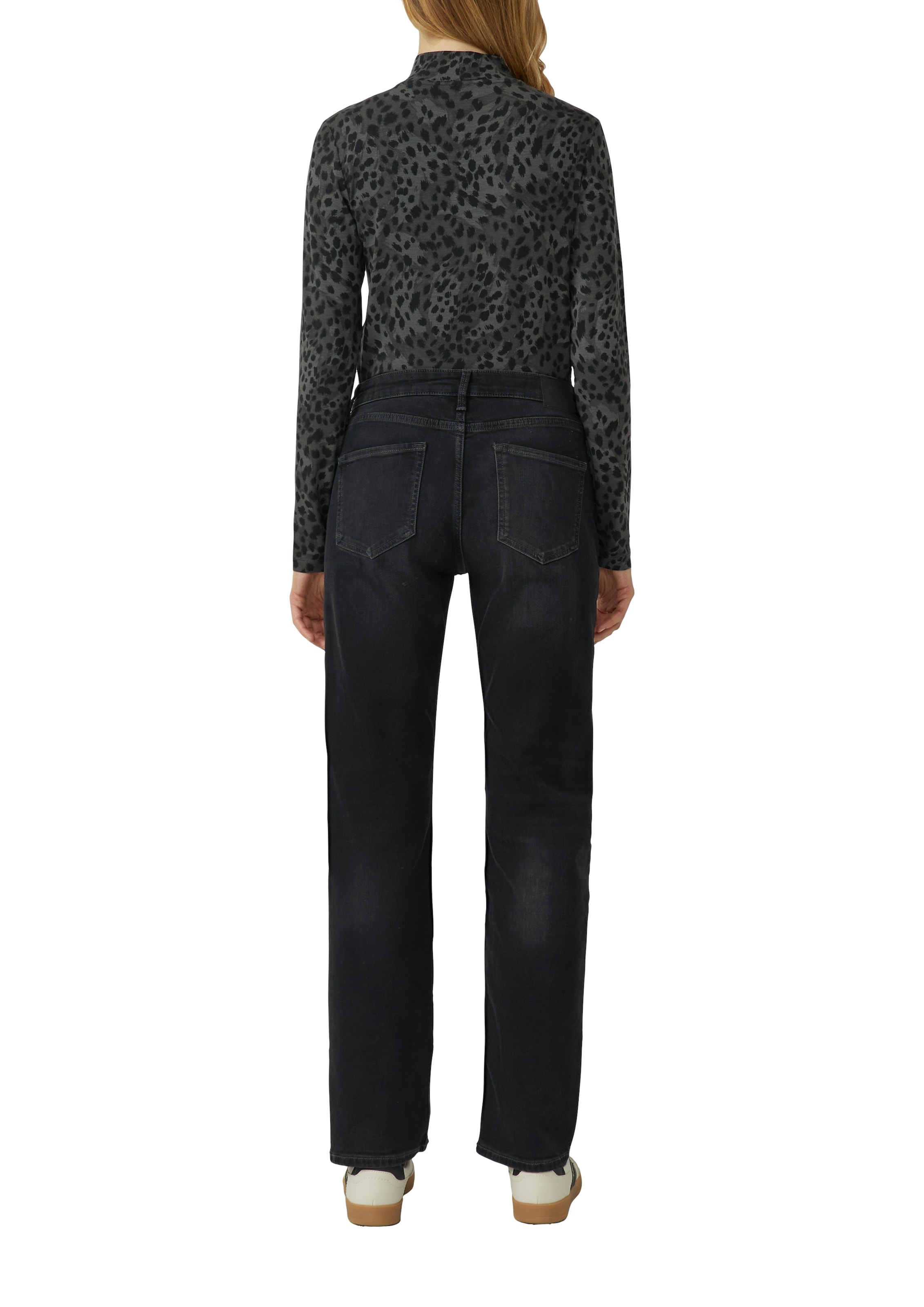 s.Oliver Langarmshirt mit Stehkragen und aus Viskose-Stretch