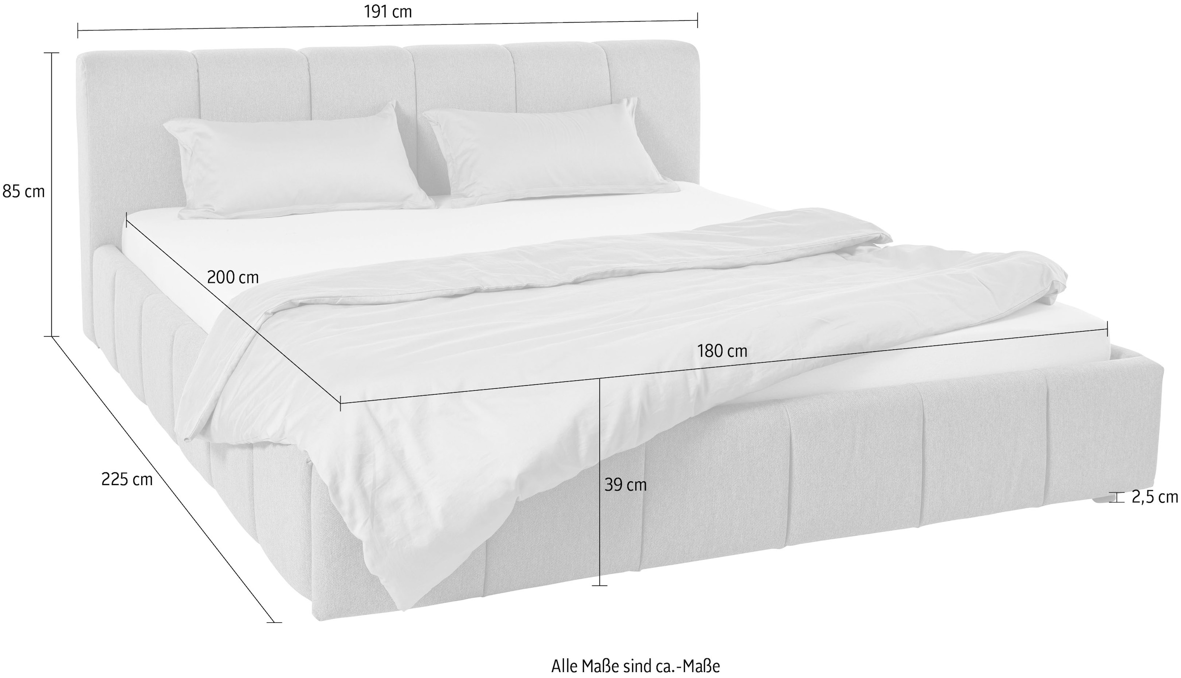 LeGer Home by Lena Gercke Polsterbett Maileen, incl. Rollrost