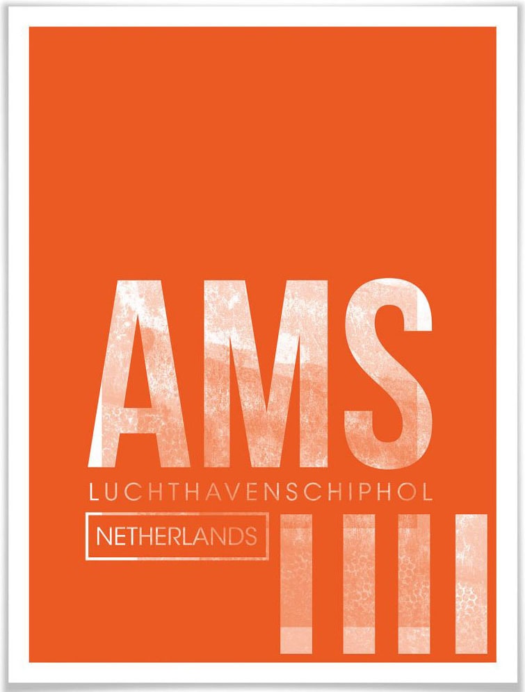 Wall-Art Poster »Wandbild AMS confortablement acheter Wandposter Flughafen St.), Amsterdam«, (1 Flughafen, Wandbild, Bild, Poster