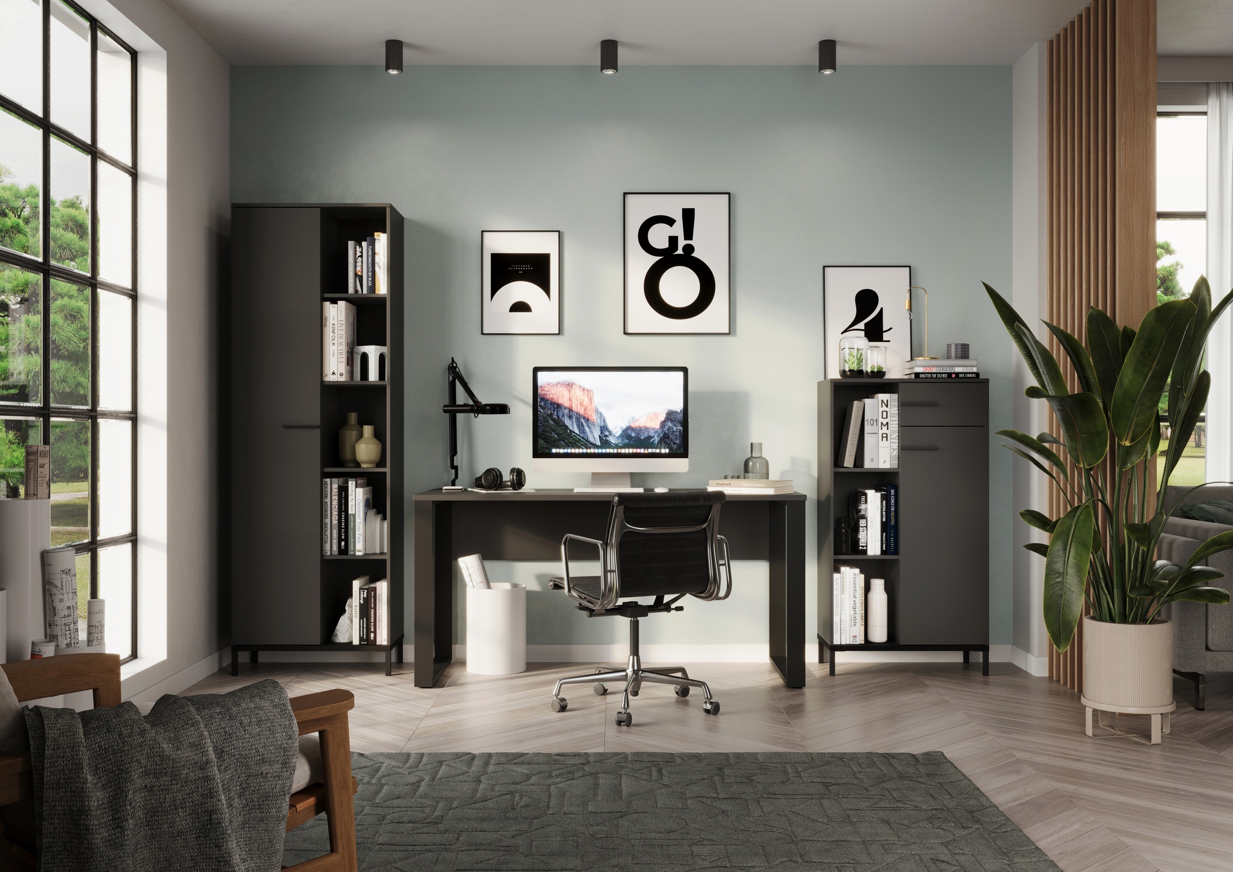 GERMANIA Schreibtisch »GW-Rovigo« 1 Stk. tlg. mit Blende, frei in den Raum stellbar, Breite 150 cm, Made in Germany