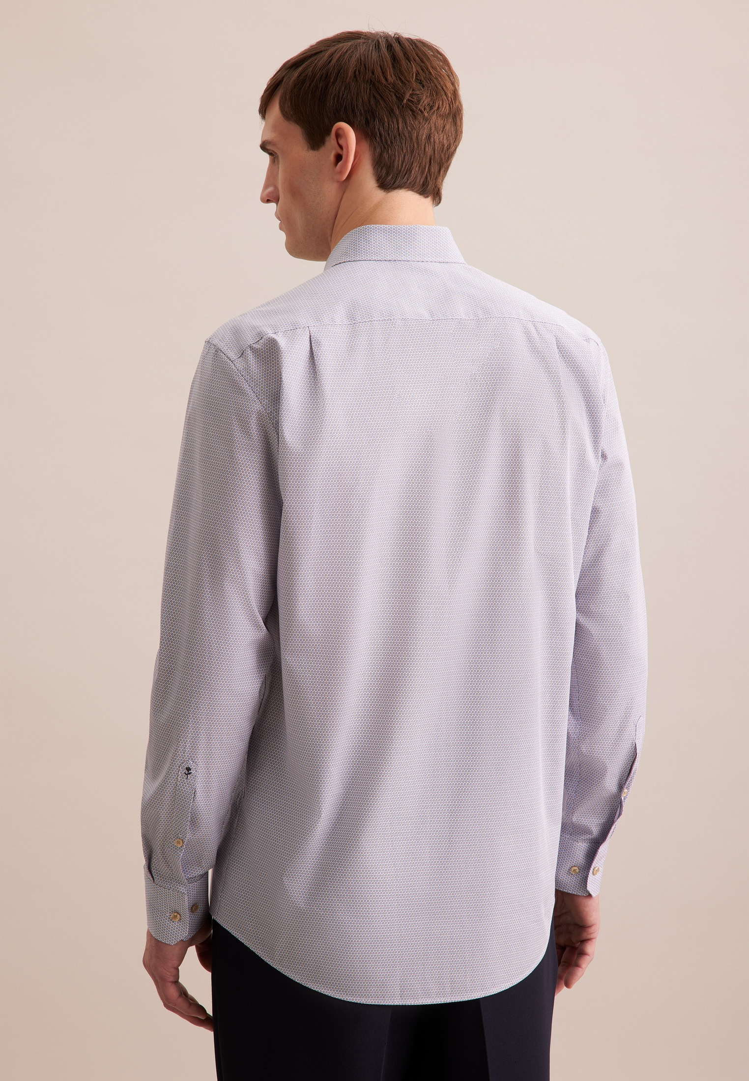 seidensticker Businesshemd »Regular« Regular 1/1 Button-Down-Kragen Druck