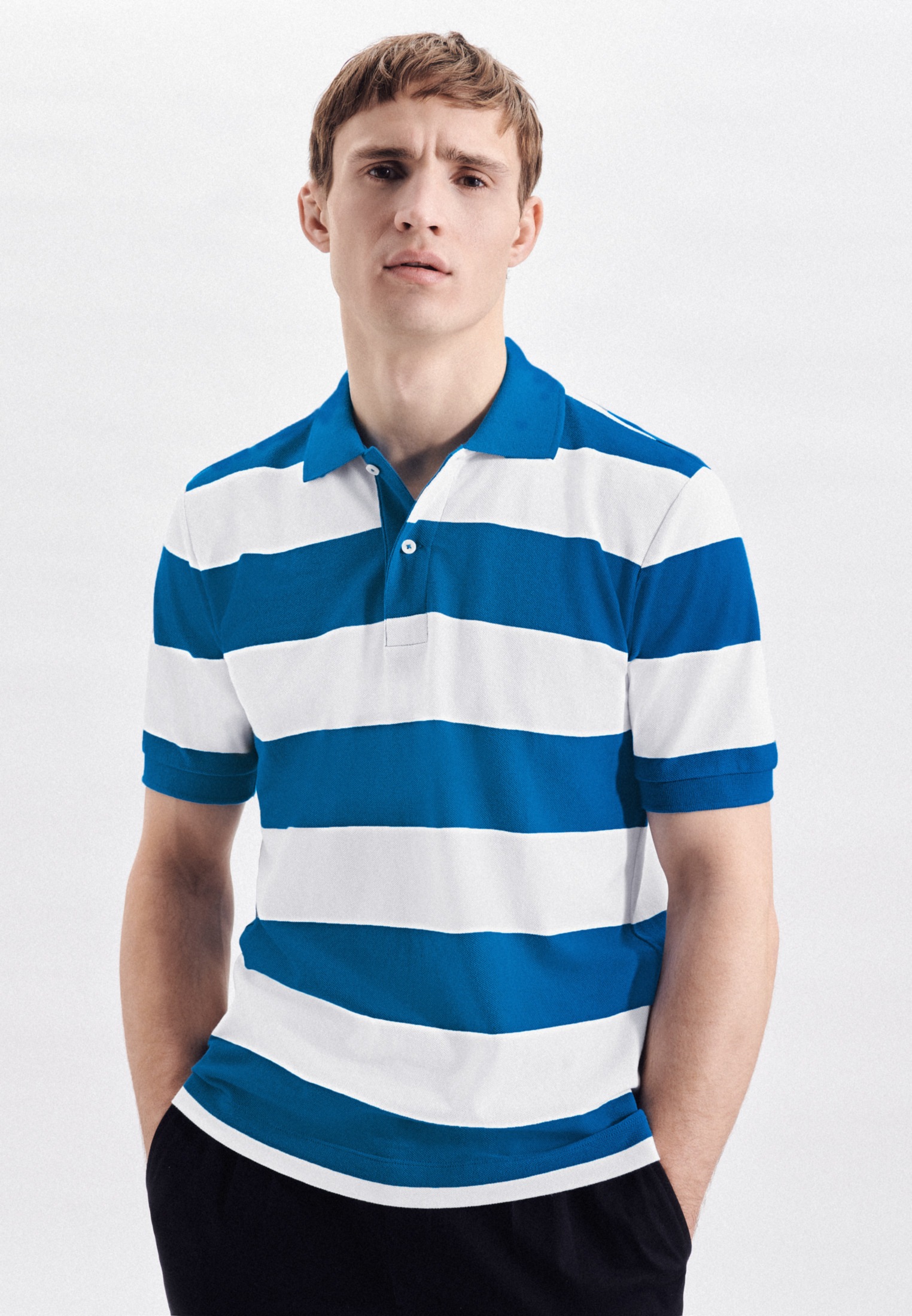 Image of seidensticker Poloshirt »Regular«, Kurzarm Rundhals Streifen bei Ackermann Versand Schweiz