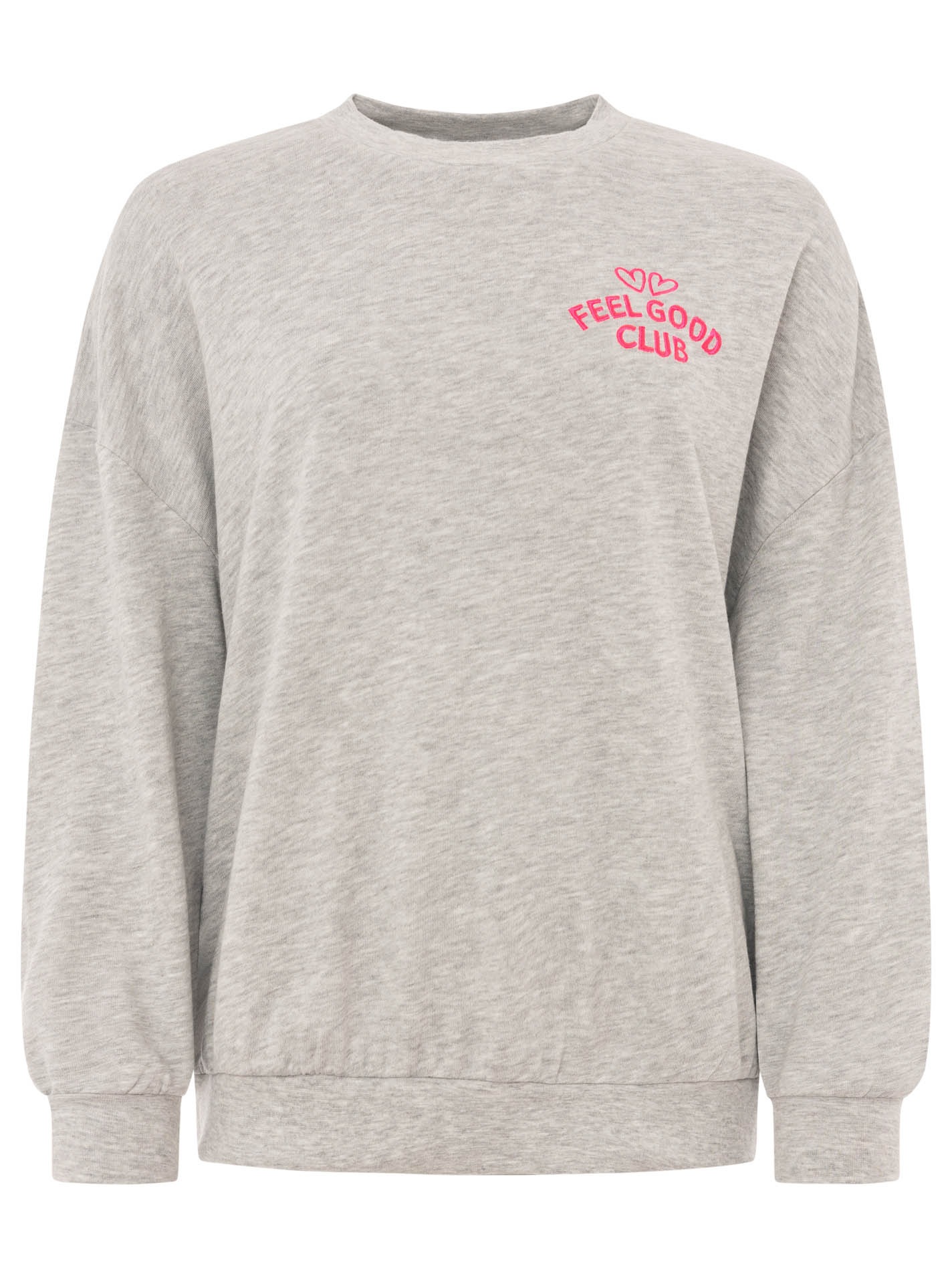 Zwillingsherz Sweatshirt »"Feel Good Club"«, Rundhals, kleine Stickerei vorne
