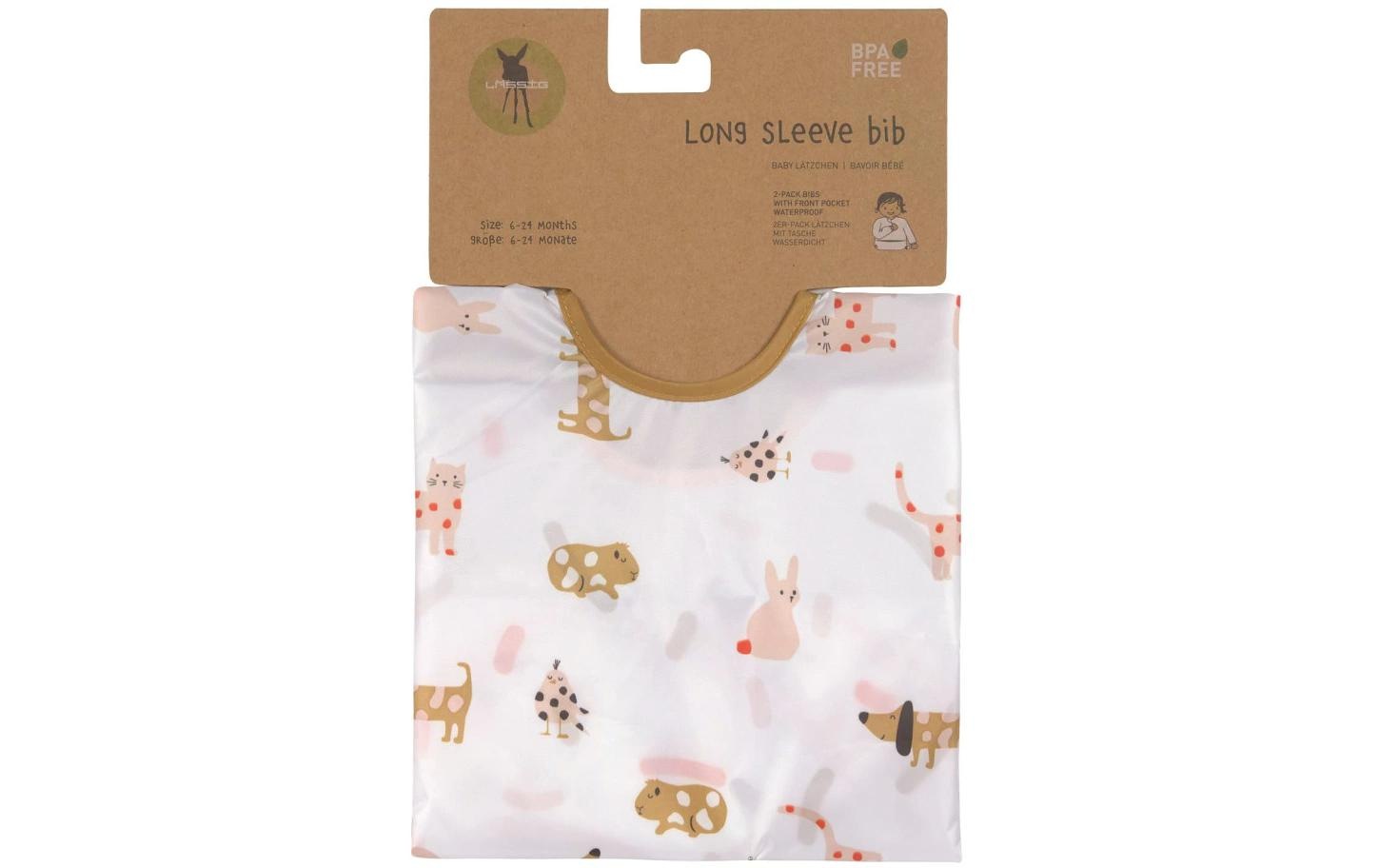 LÄSSIG Lätzchen »2er Set Little Mateys Spicy Orange 80 x 36 cm«, (2x Armel-Latzchen)