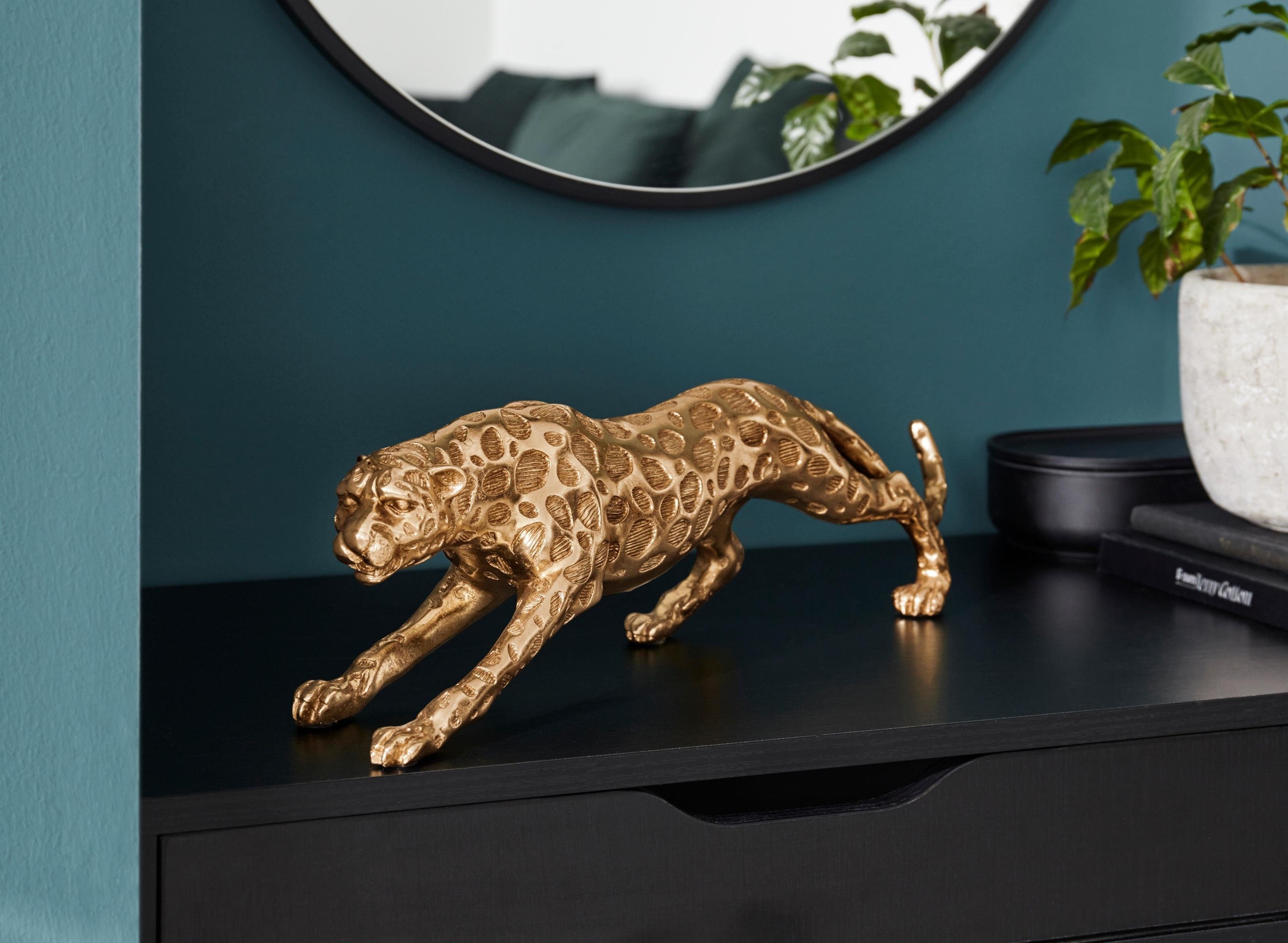 Image of GOODproduct Dekofigur "Leopard Masse (B/T/H): 53/10/10 cm" Eyecatcher und Bestseller: Dekorationsfigur goldfarben