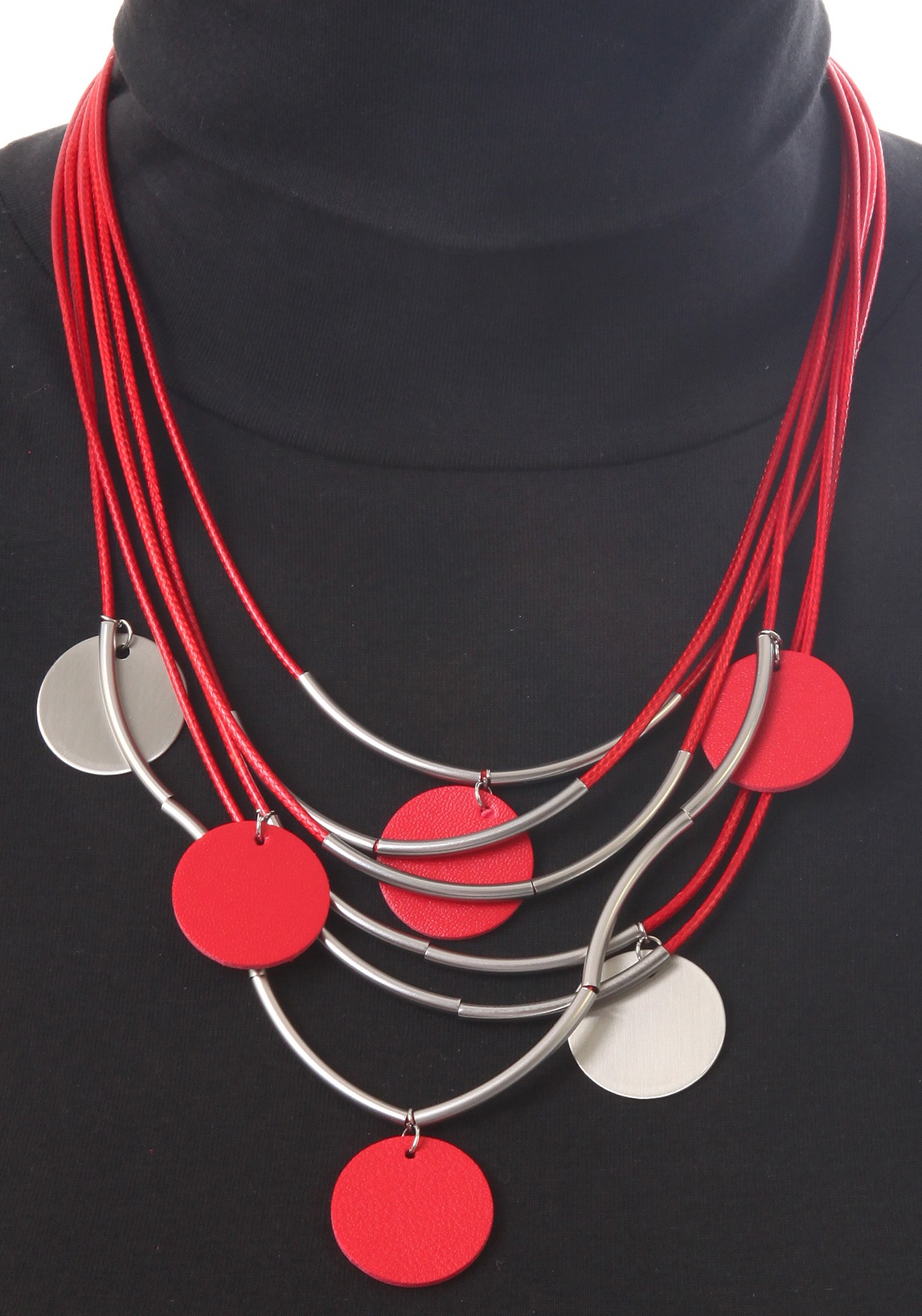 Trendige Firetti Collier »Plättchen, rund, bicolor« Mindestbestellwert rot, shoppen ohne