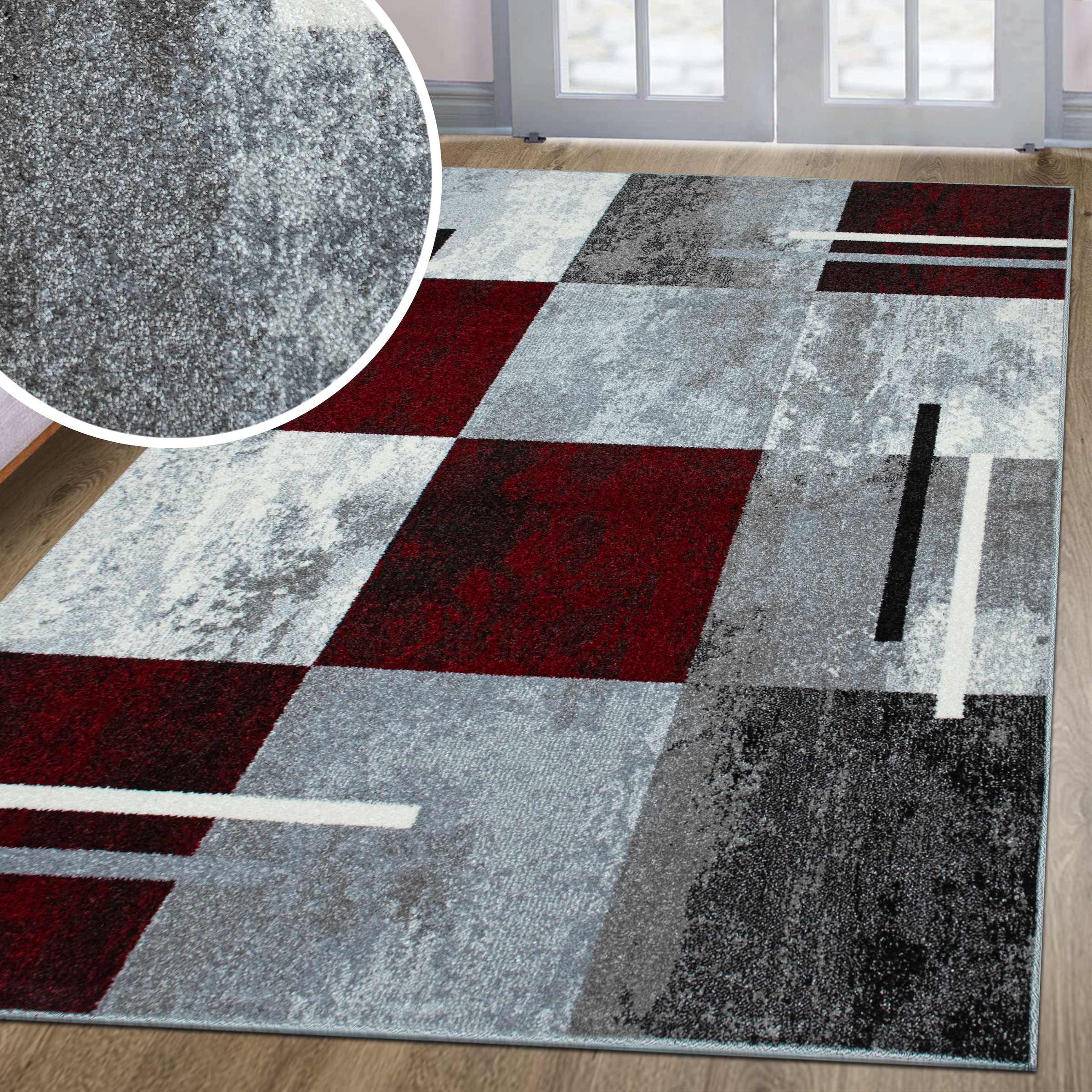 GOODproduct Teppich »Cube, Karo Muster mit 3D-Design« rechteckig 9 mm Höhe Kasten, geometrisch, Patchwork, Wohnzimmer, Schlafzimmer