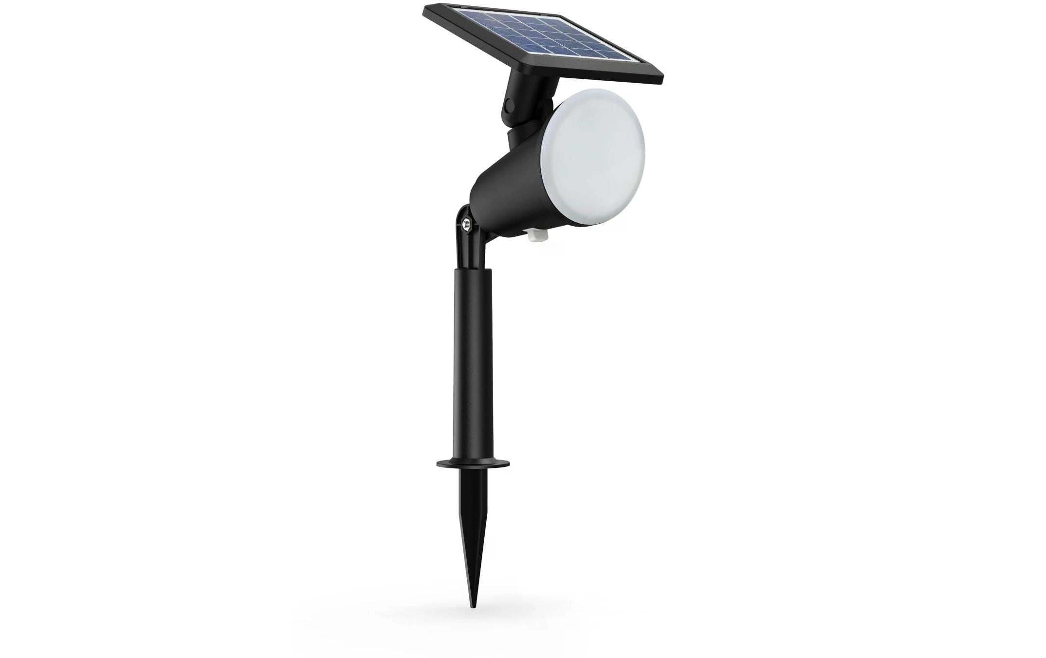 Image of Philips Gartenleuchte "Solar Jivix Spiess, Lichtsensor, 2700K, schwarz" Warmweiss