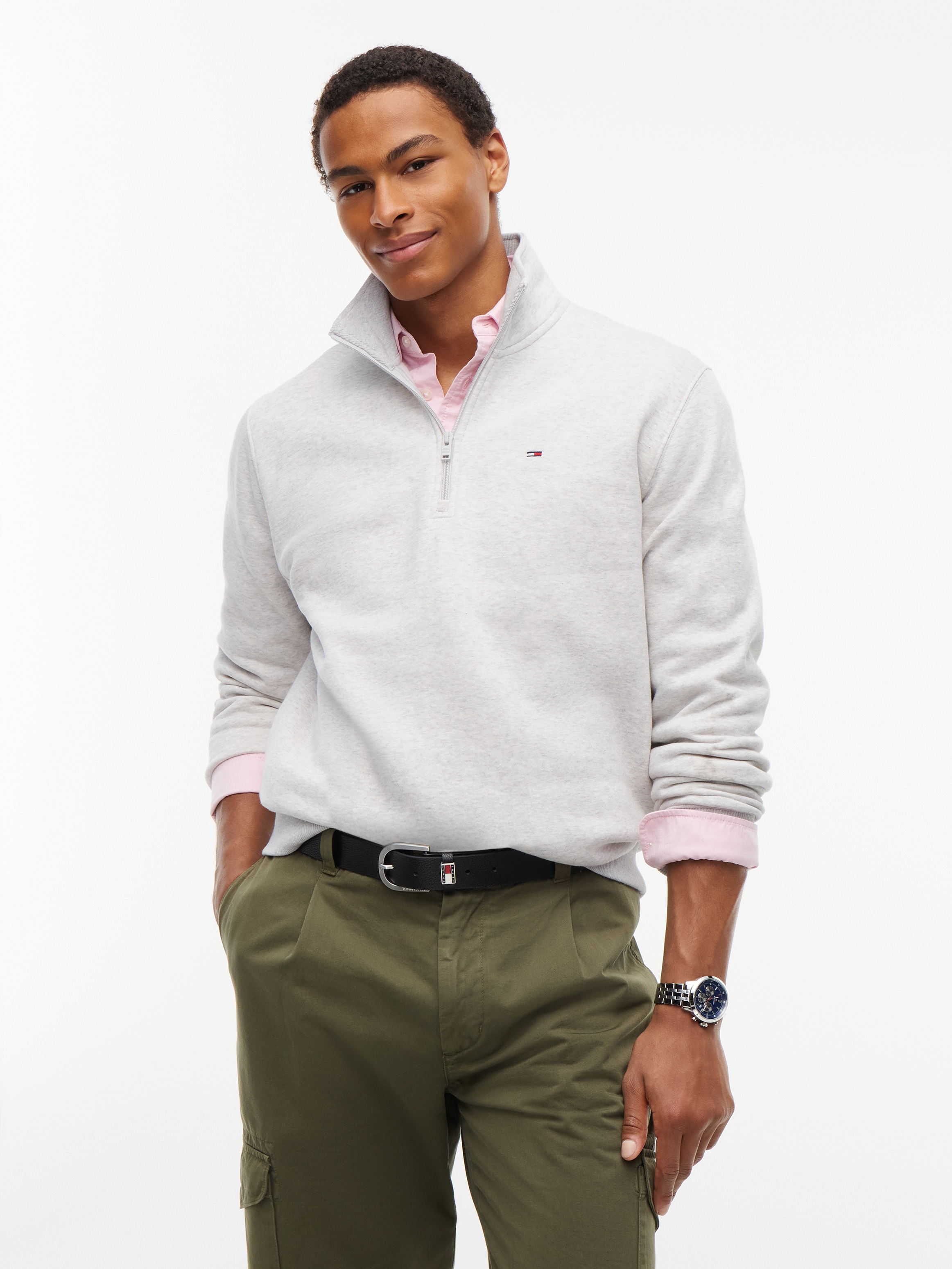 Tommy Jeans Sweatshirt »TJM REGULAR  FLEECE 1/4 ZIP MOCK NECK«, mit Fleece
