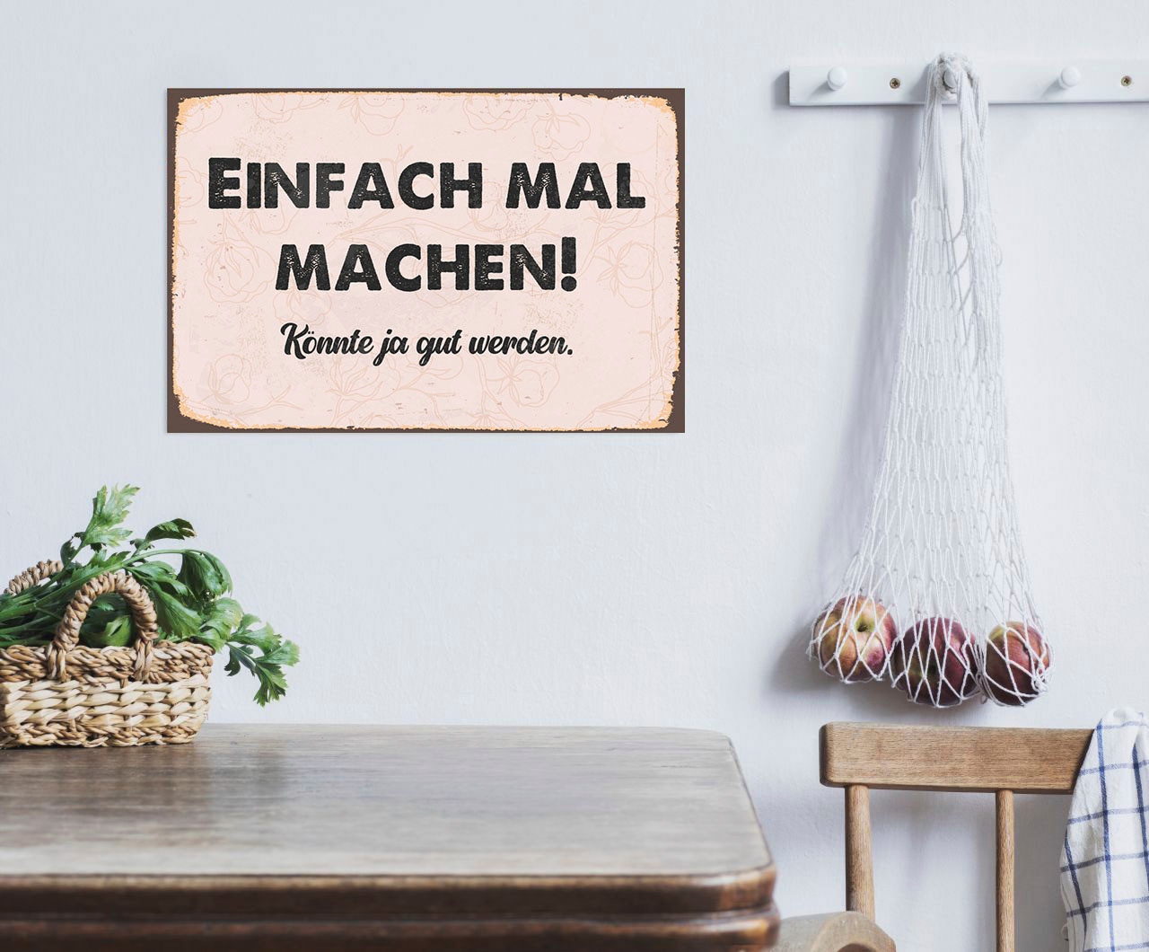 Image of queence Metallbild "Einfach machen" Schriftzug Schriftzüge 1 Stk. tlg. Stahlschilder