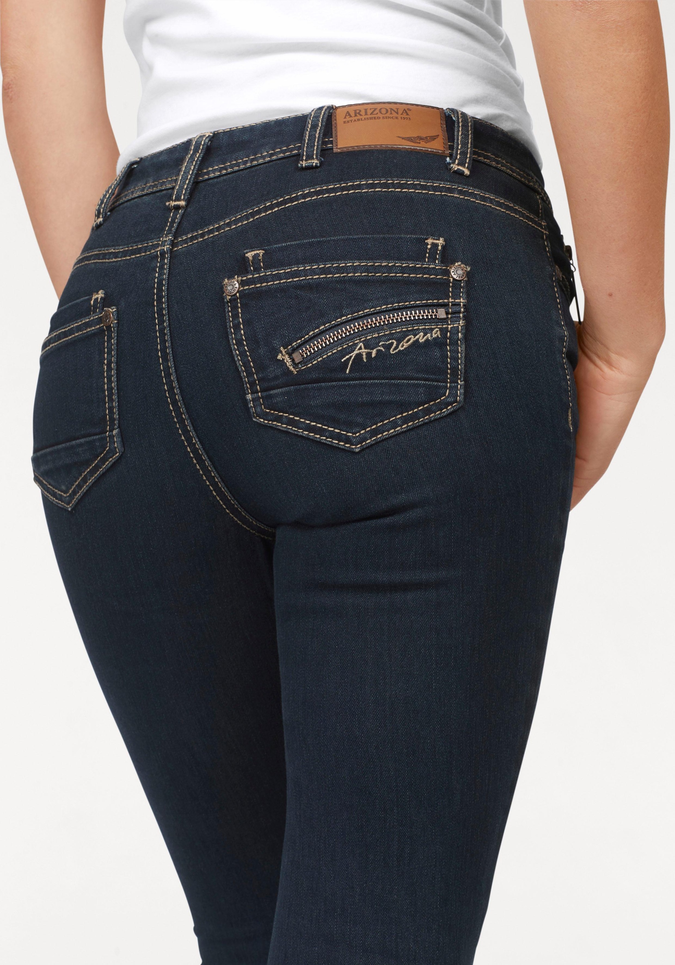 Arizona Gerade Jeans »mit Zippertasche«, Mid Waist