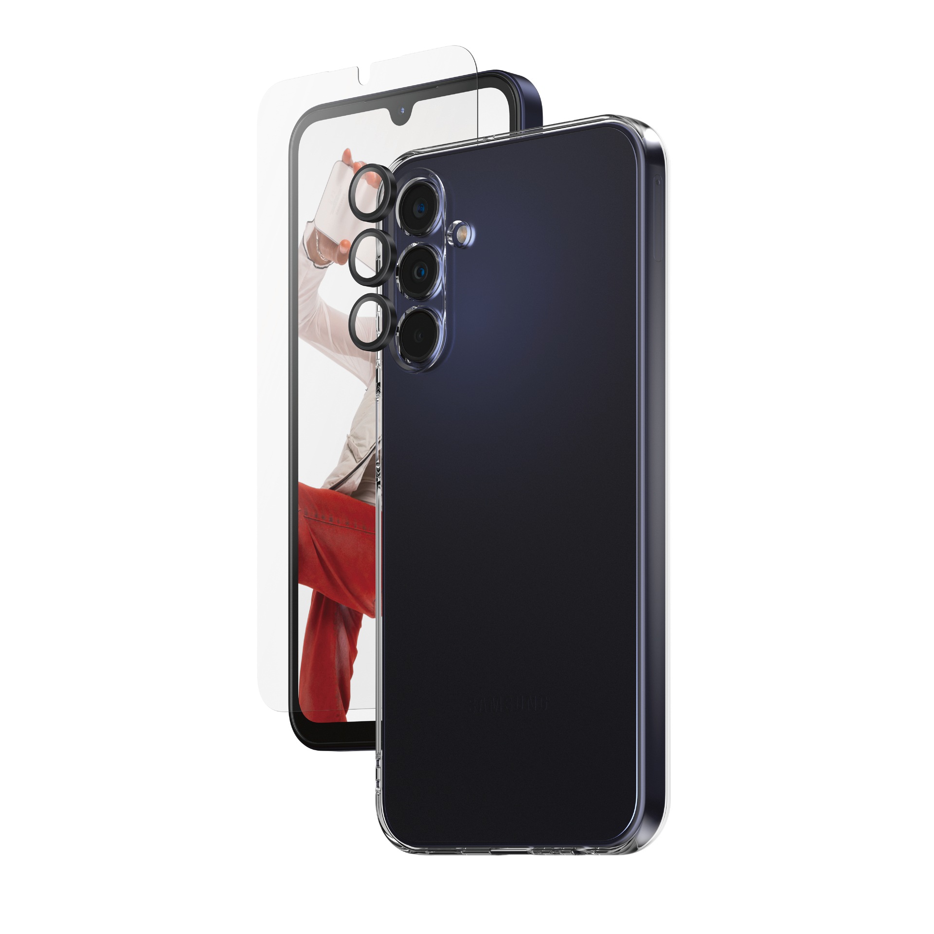 SAFE by PanzerGlass Displayschutzglas »3-in-1 Bundle Set Screen Protector, Case und Camera Lens Protector« für Samsung Galaxy A15;Samsung Galaxy A15 5G Bildschirmschutz, Kameraschutz, Backcover, Rundumschutz, 360 Grad