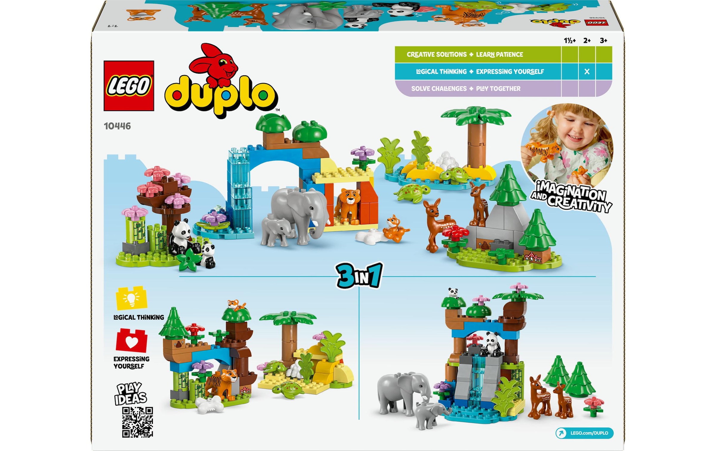 LEGO® Spielbausteine »DUPLO® Wildtier-Familien 3-in-1-Set 10446«, (92 St.)